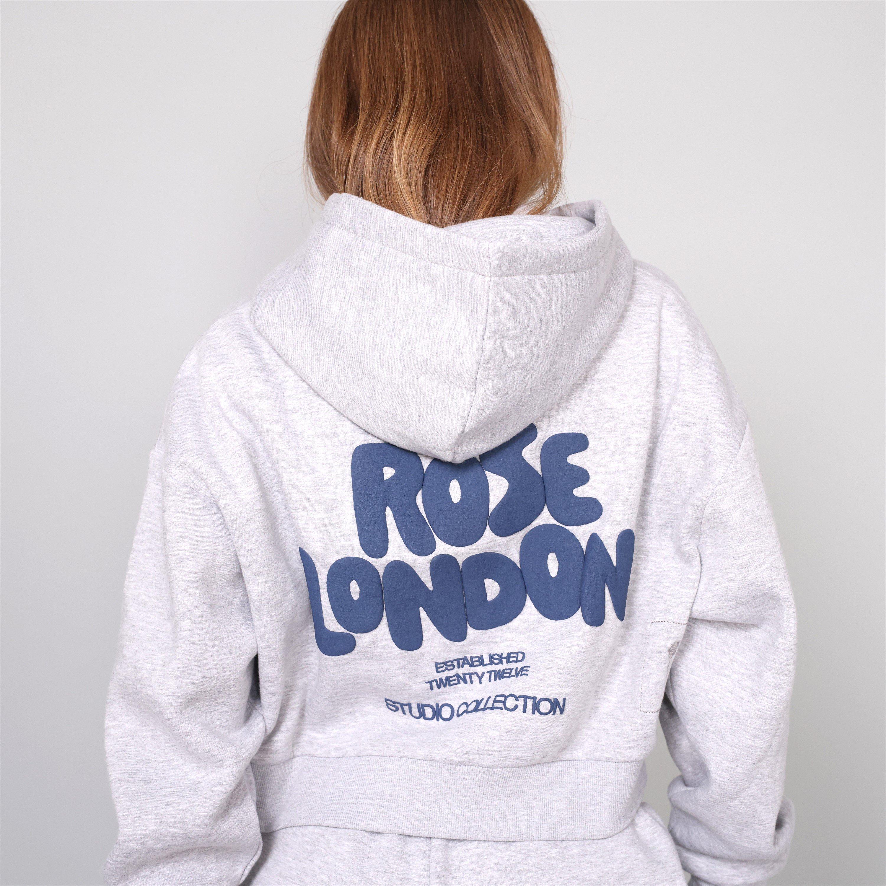 Gris jaspeado - Rose London - London All Love Crop Hoody - 4