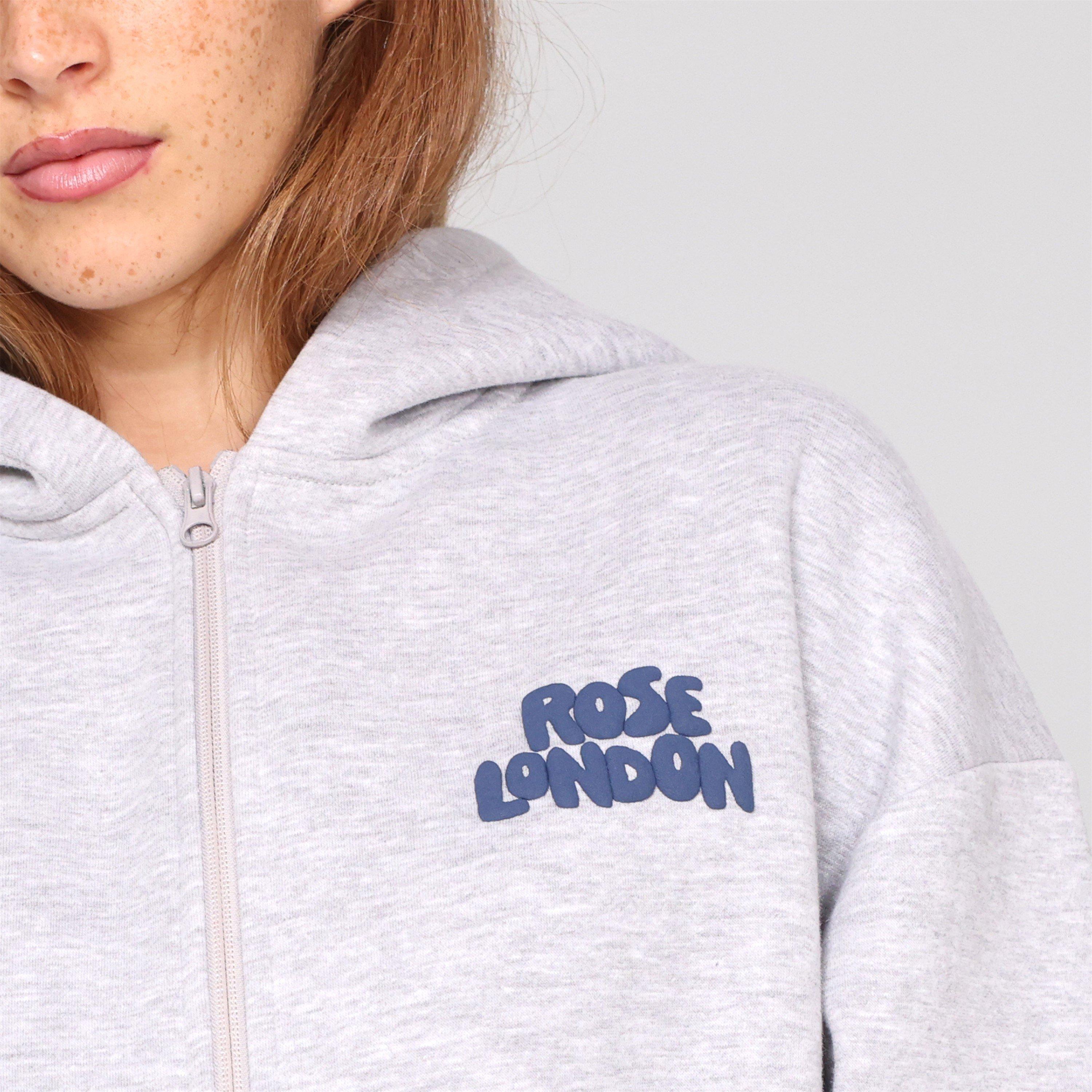 Gris jaspeado - Rose London - London All Love Crop Hoody - 5