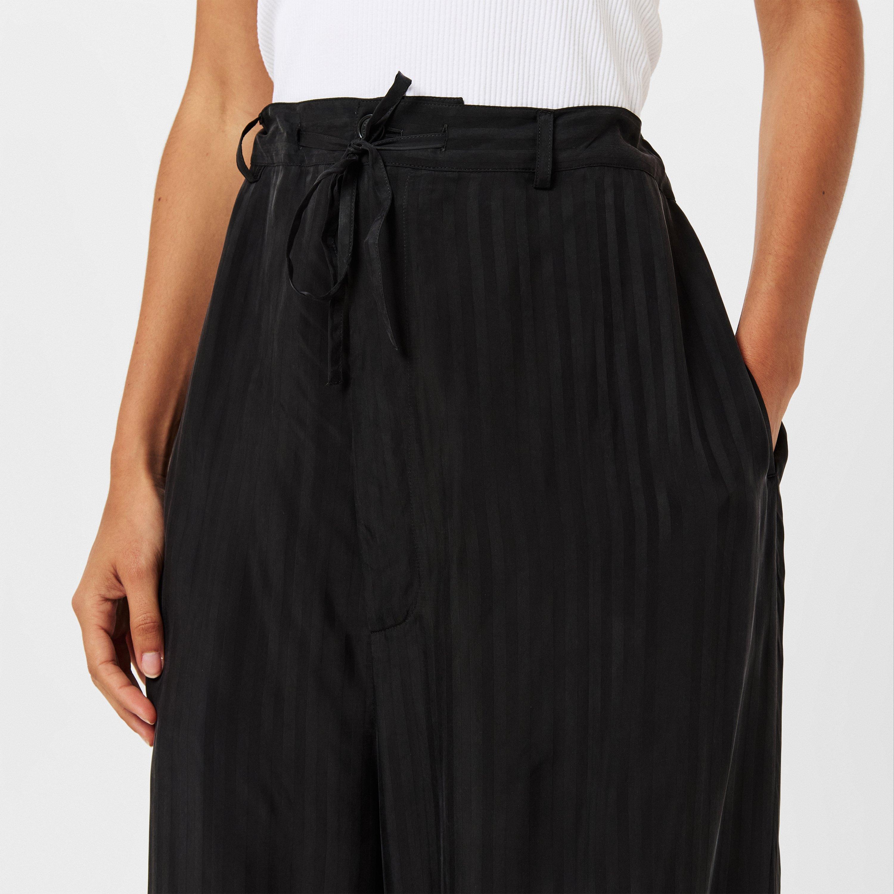Black - Balenciaga - Women's High-Rise Straight-Leg Front Pleat Tailored Trousers - 5