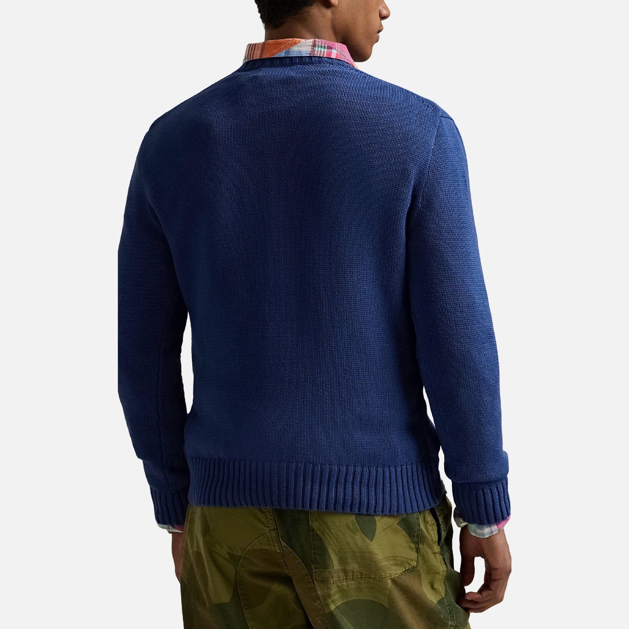 Light Navy - Ralph Lauren - Men's Bear Crew Neck Jumper - 4