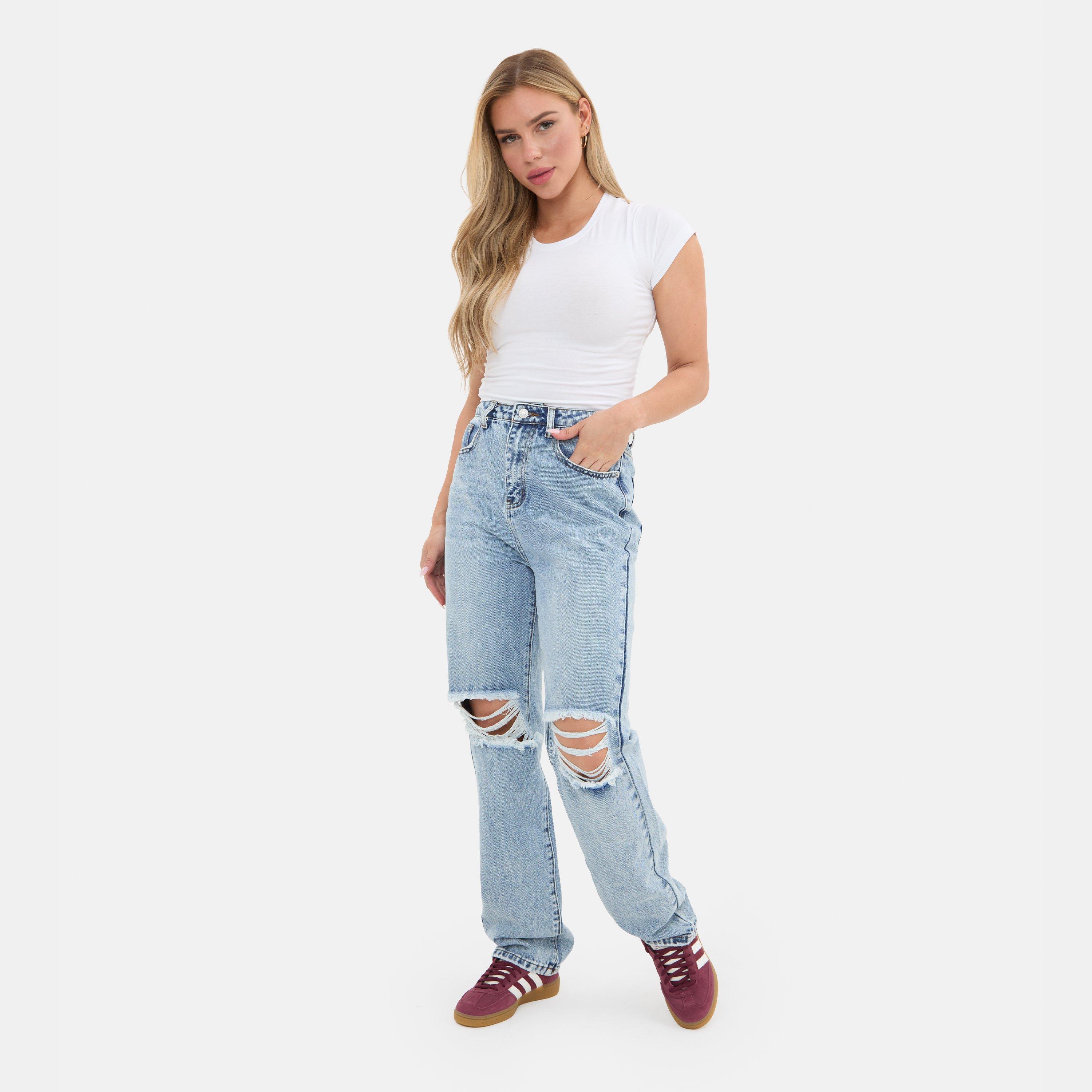 Lyseblå - I Saw It First - Ripped Mom Jean - 4