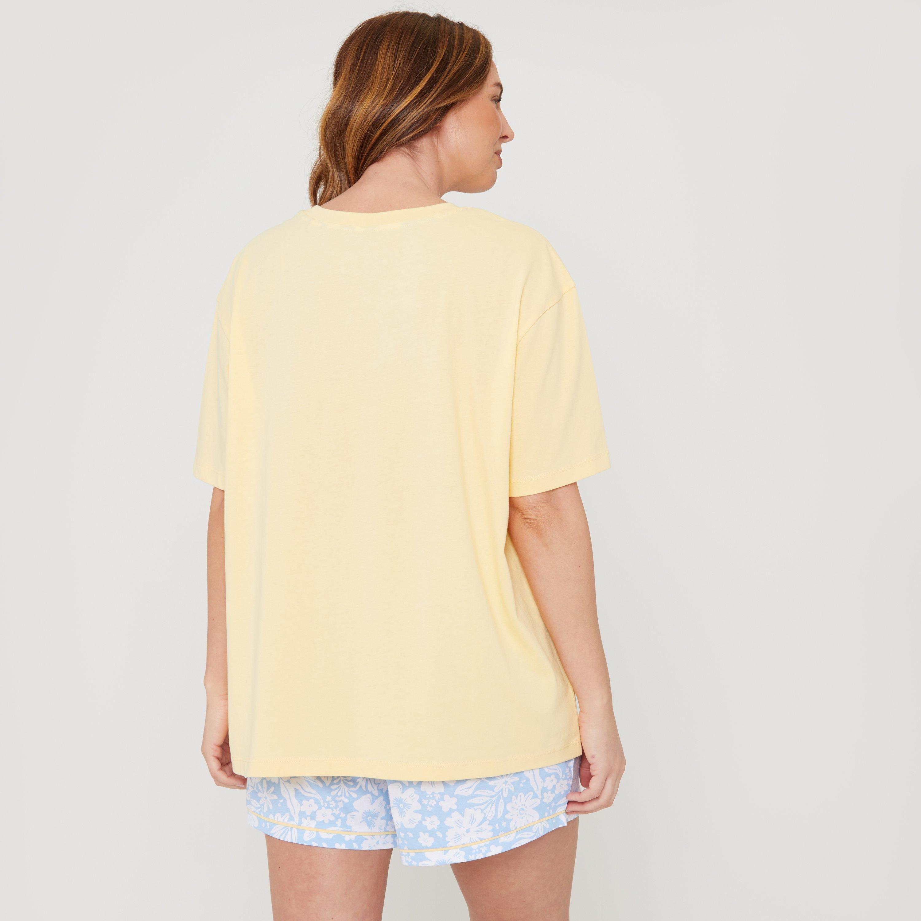 Gelb - Miso - Floral Short-Sleeve Pyjama Sets - 2