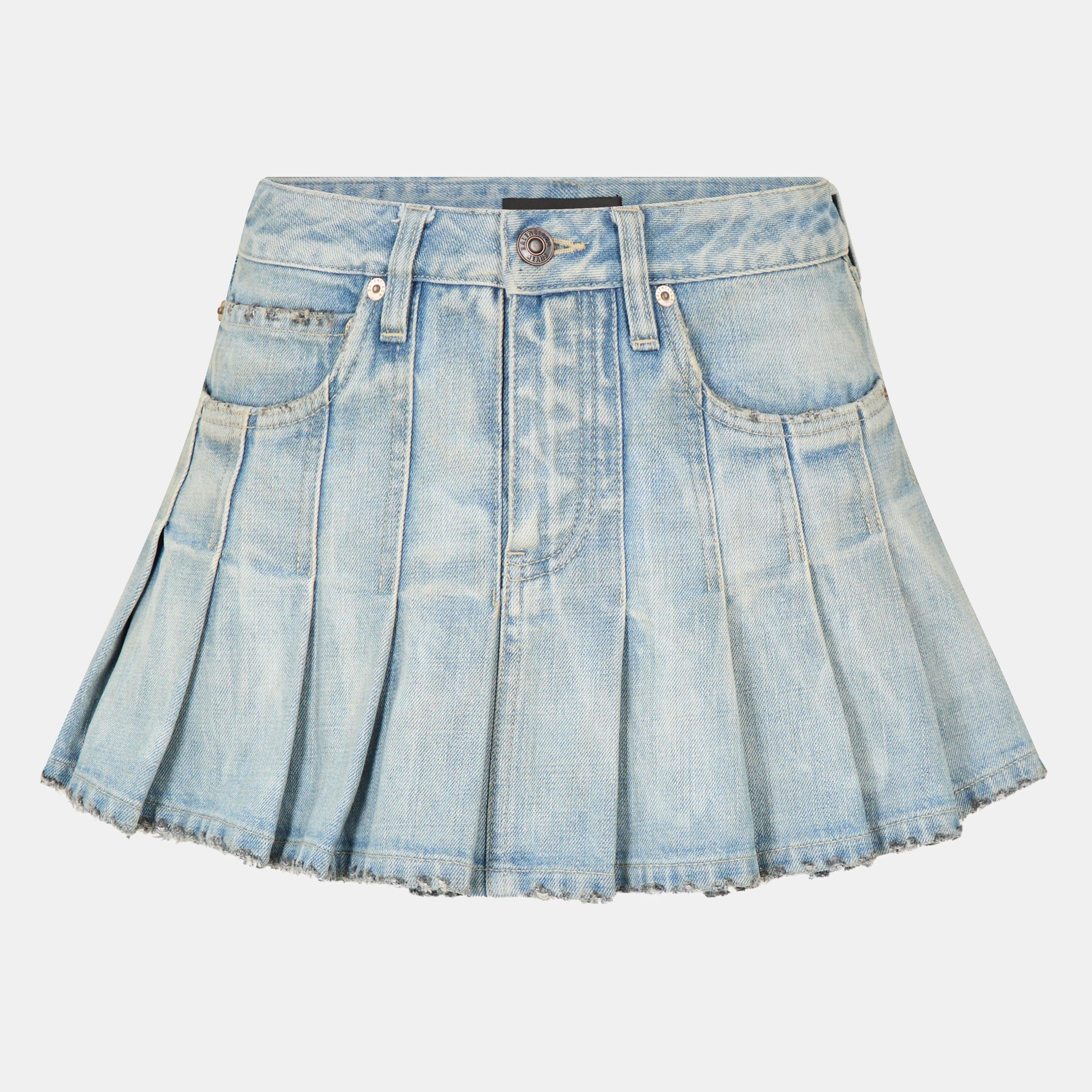 Light Blue - Balenciaga - Women's Pleated Mini Skirt - 1