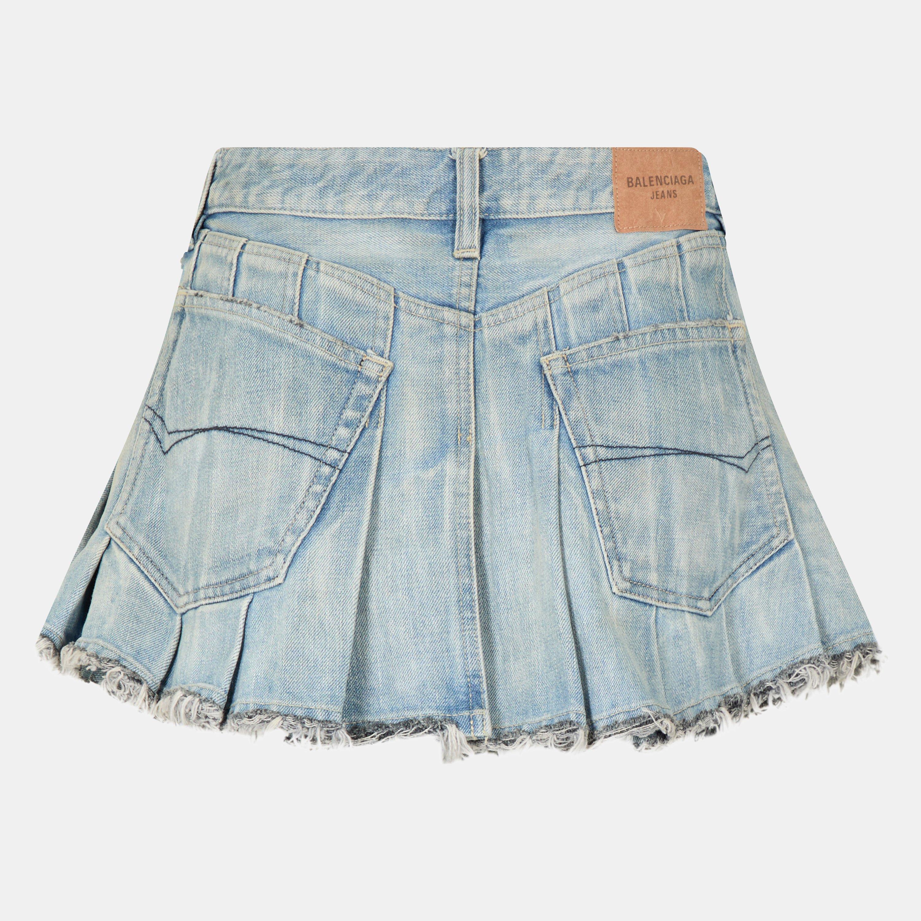 Light Blue - Balenciaga - Women's Pleated Mini Skirt - 2