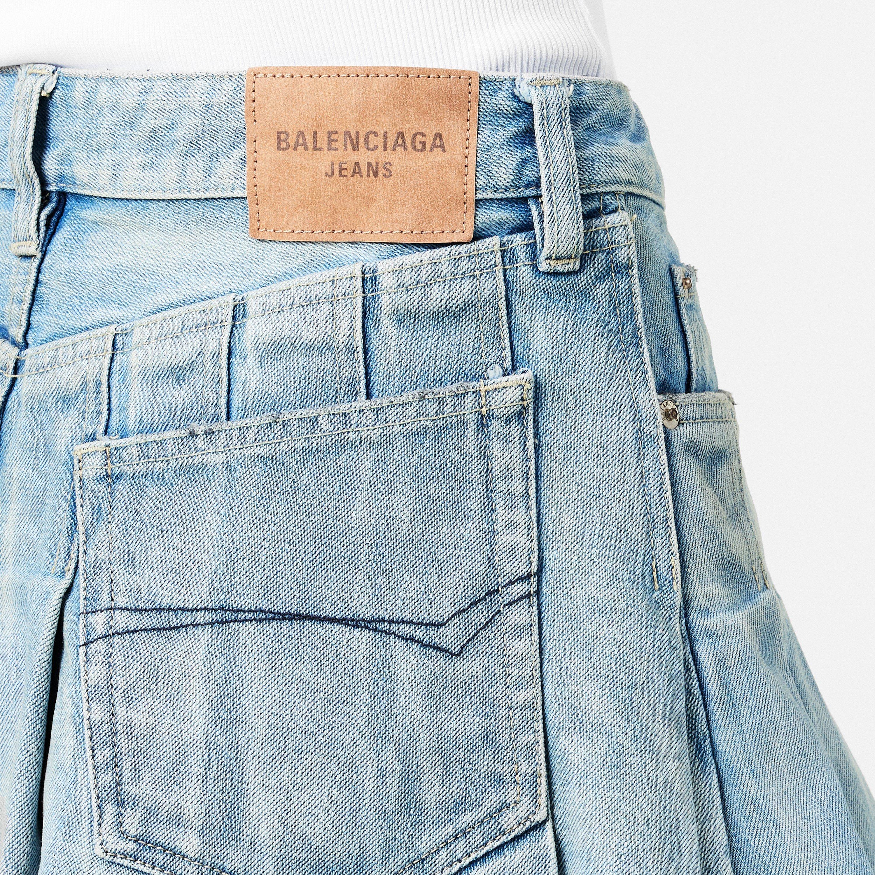 Light Blue - Balenciaga - Women's Pleated Mini Skirt - 5