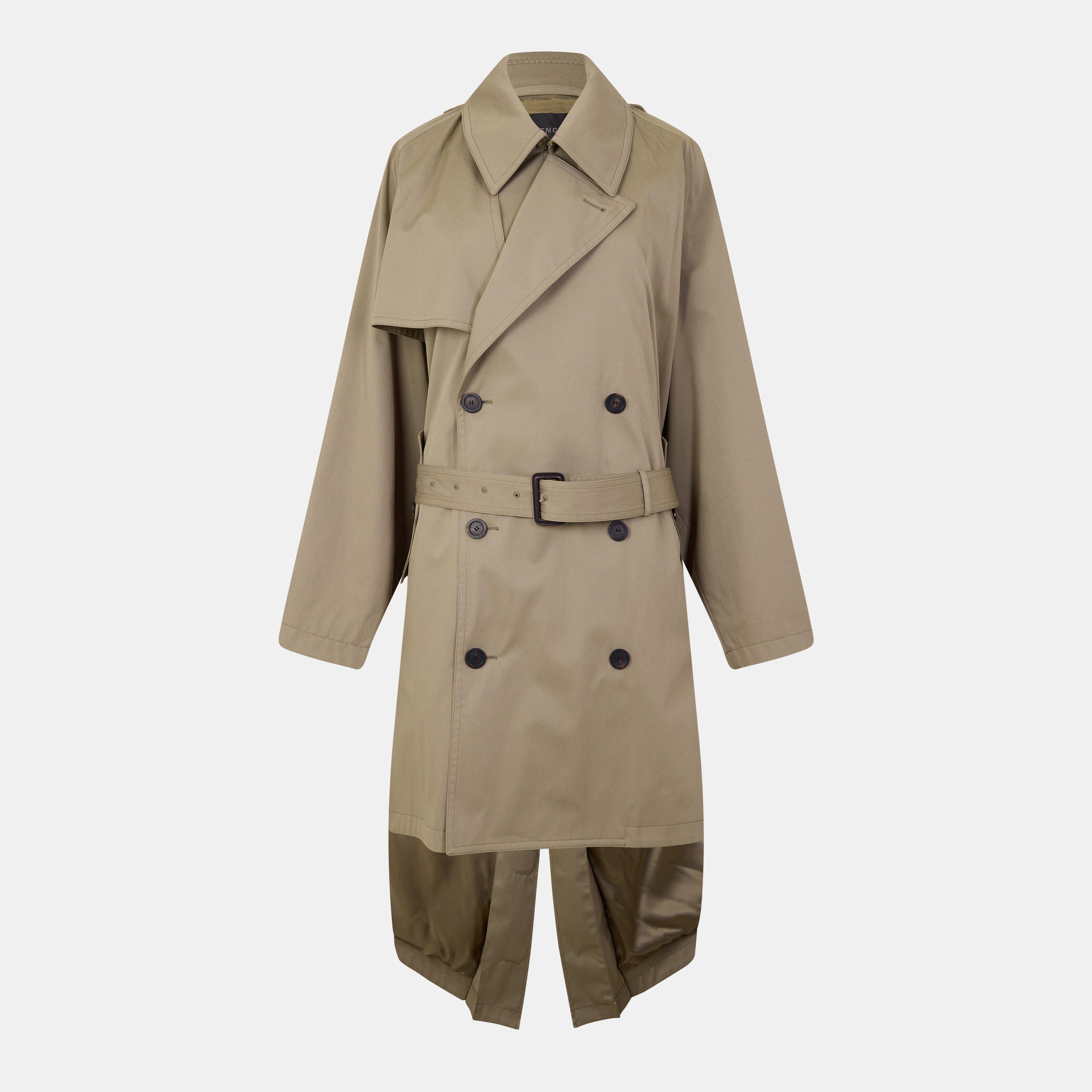 Explorer Beige - Balenciaga - Women's Draped Neck Tailored Fit Trench Coat - 1
