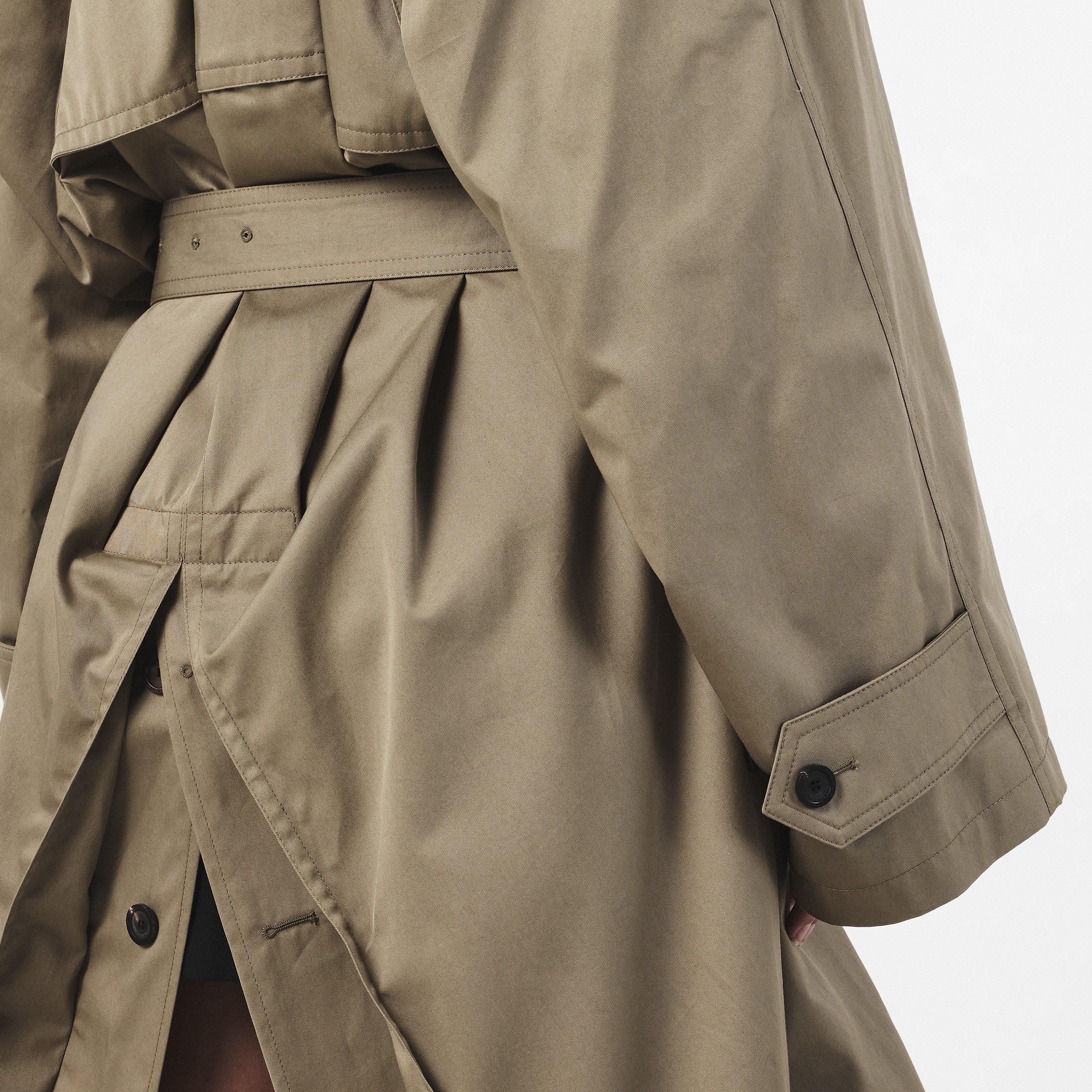 Explorer Beige - Balenciaga - Women's Draped Neck Trench Coat - 5