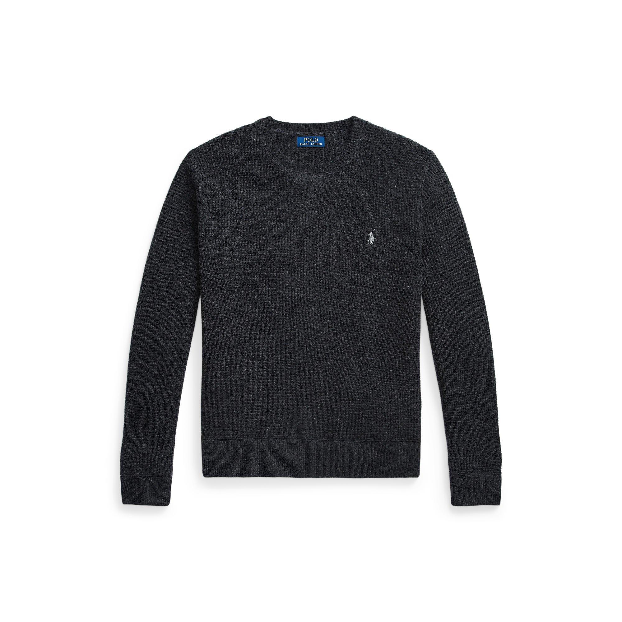 Polo Ralph Lauren Men's Dark Granite Cotton Wool Crew Neck Jumper - S