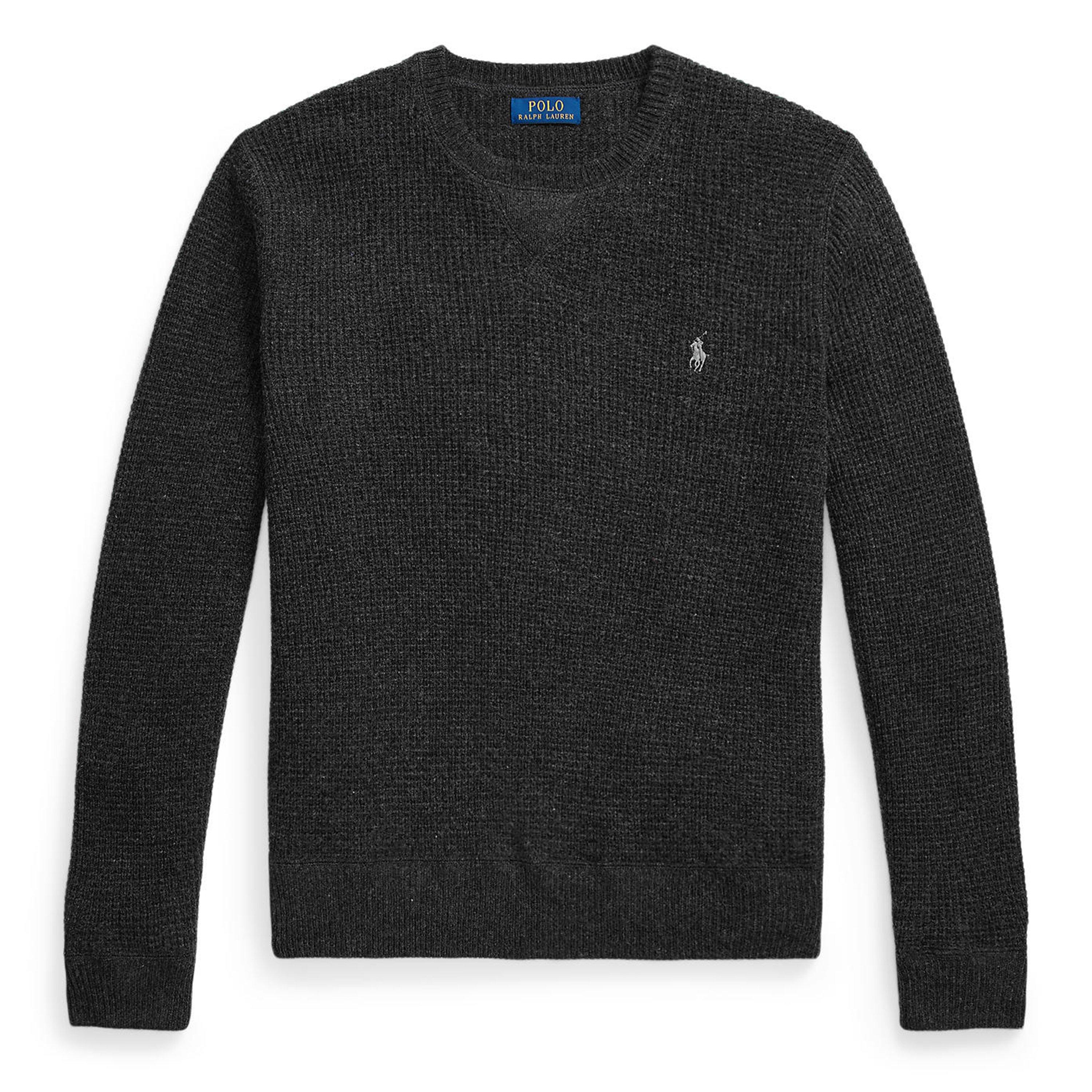 Dark Granite - Polo Ralph Lauren - Men's Cotton Wool Crew Neck Jumper - 1