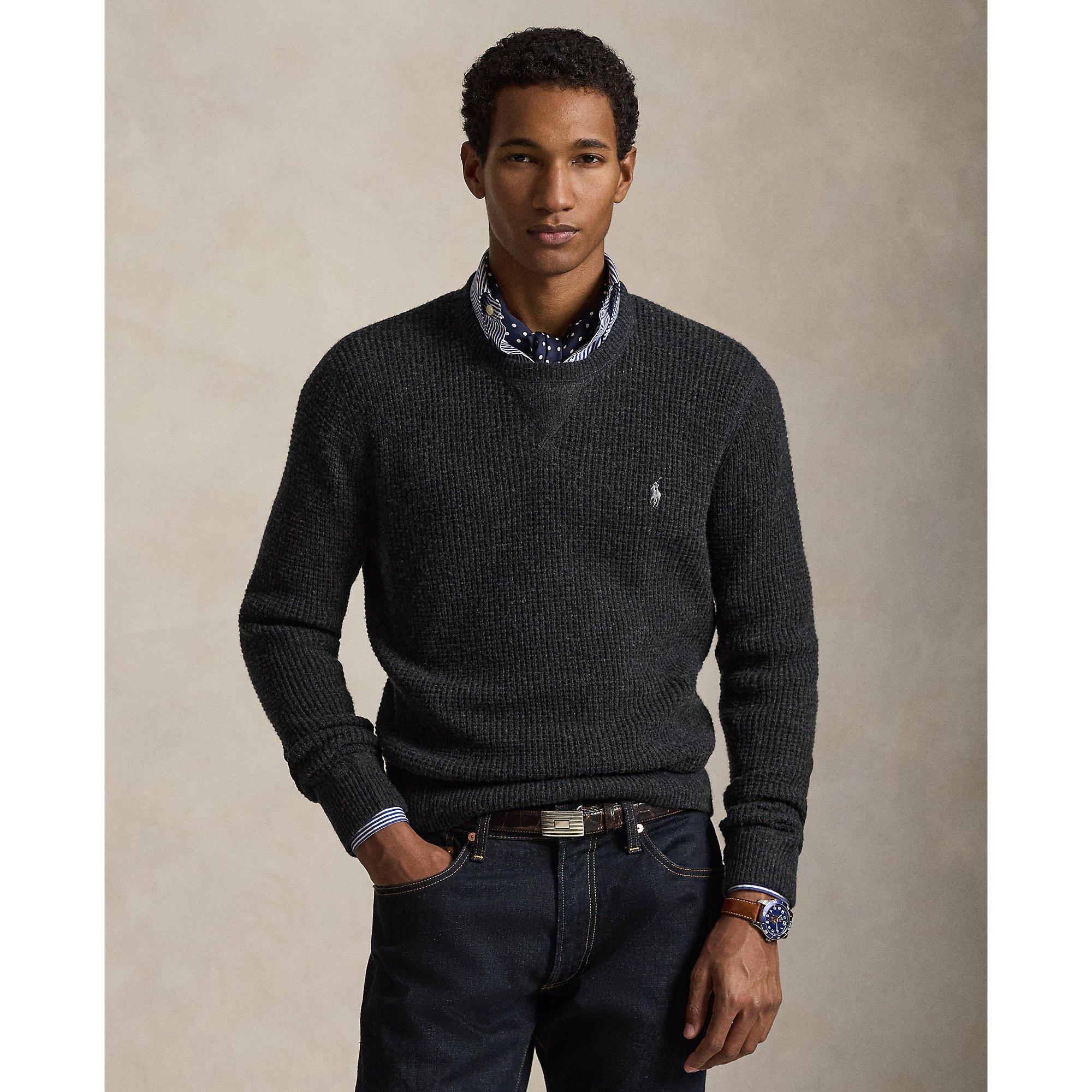 Dark Granite - Polo Ralph Lauren - Men's Cotton Wool Crew Neck Jumper - 3