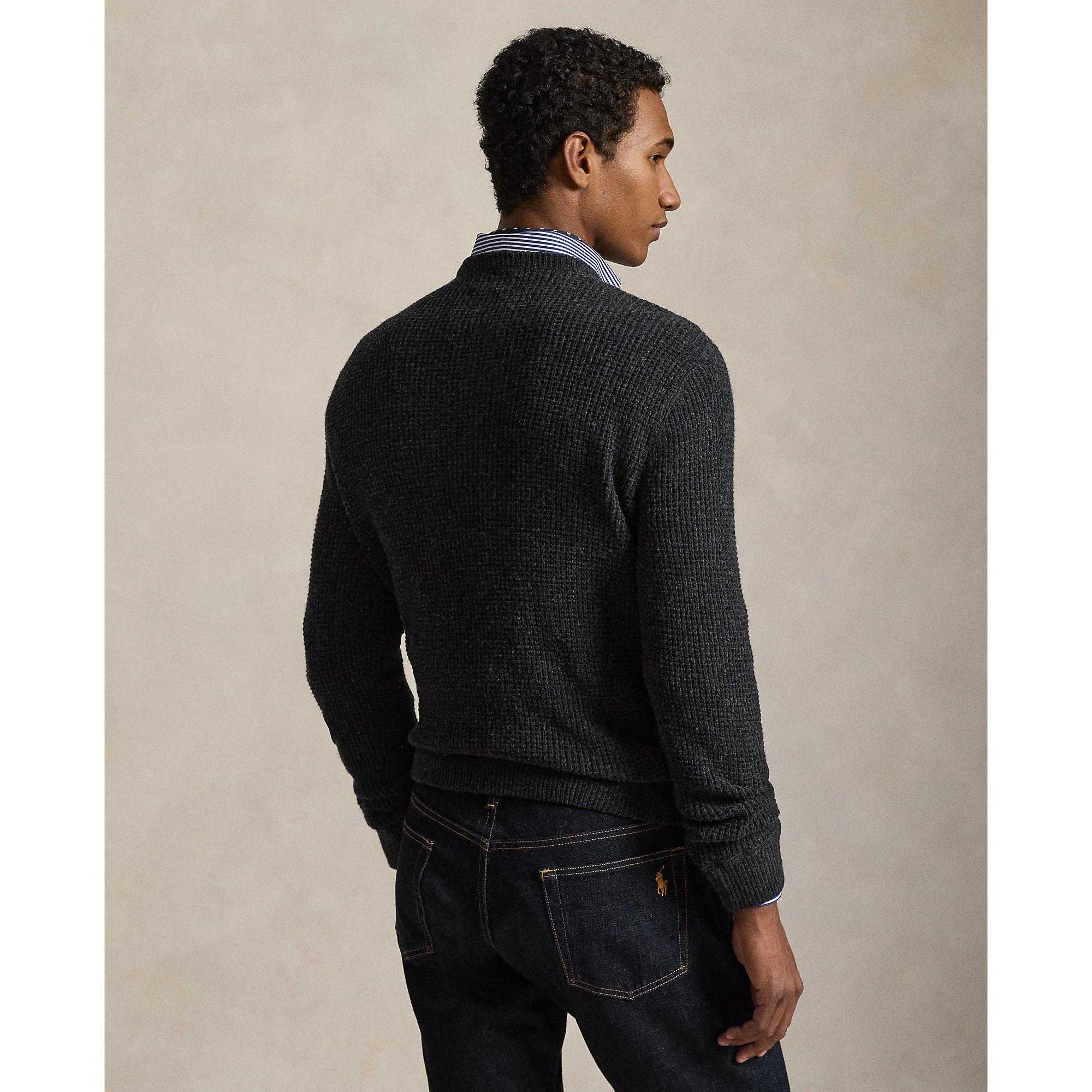 Dark Granite - Polo Ralph Lauren - Men's Cotton Wool Crew Neck Jumper - 4