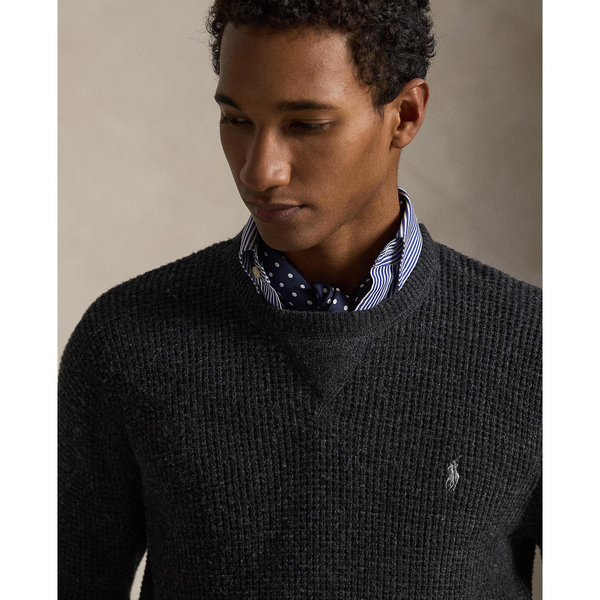 Dark Granite - Polo Ralph Lauren - Men's Cotton Wool Crew Neck Jumper - 5