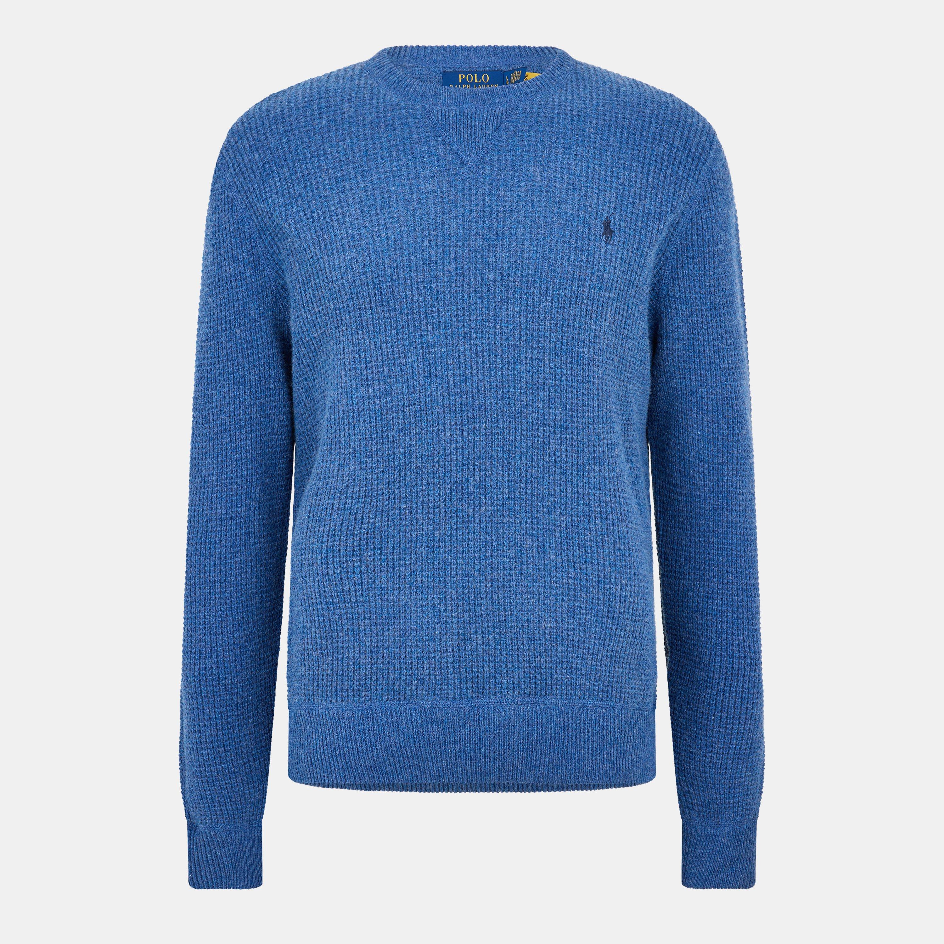 Sea Salt Blue - Polo Ralph Lauren - Men's Cotton Wool Crew Neck Jumper - 1