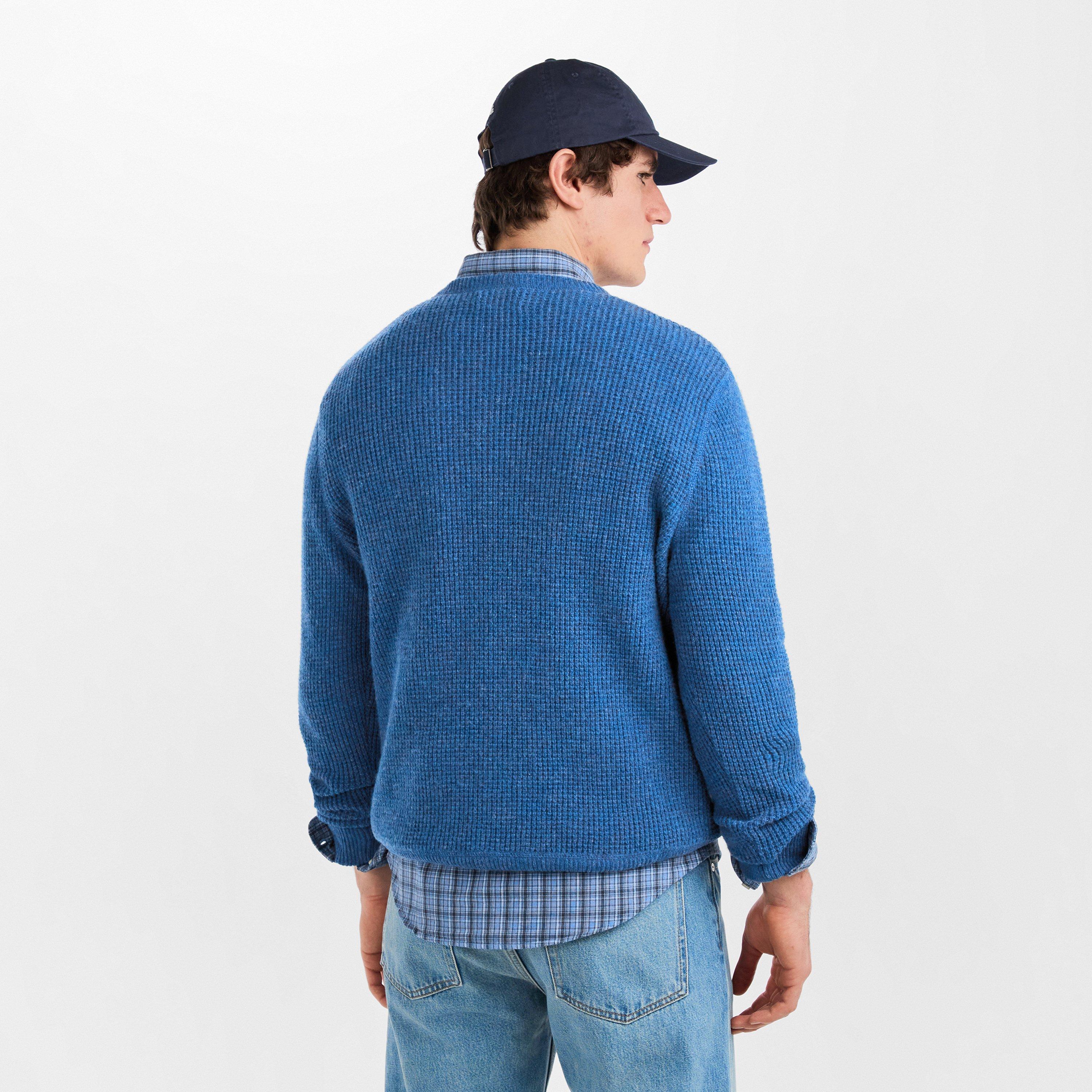 Sea Salt Blue - Polo Ralph Lauren - Men's Cotton Wool Crew Neck Jumper - 4