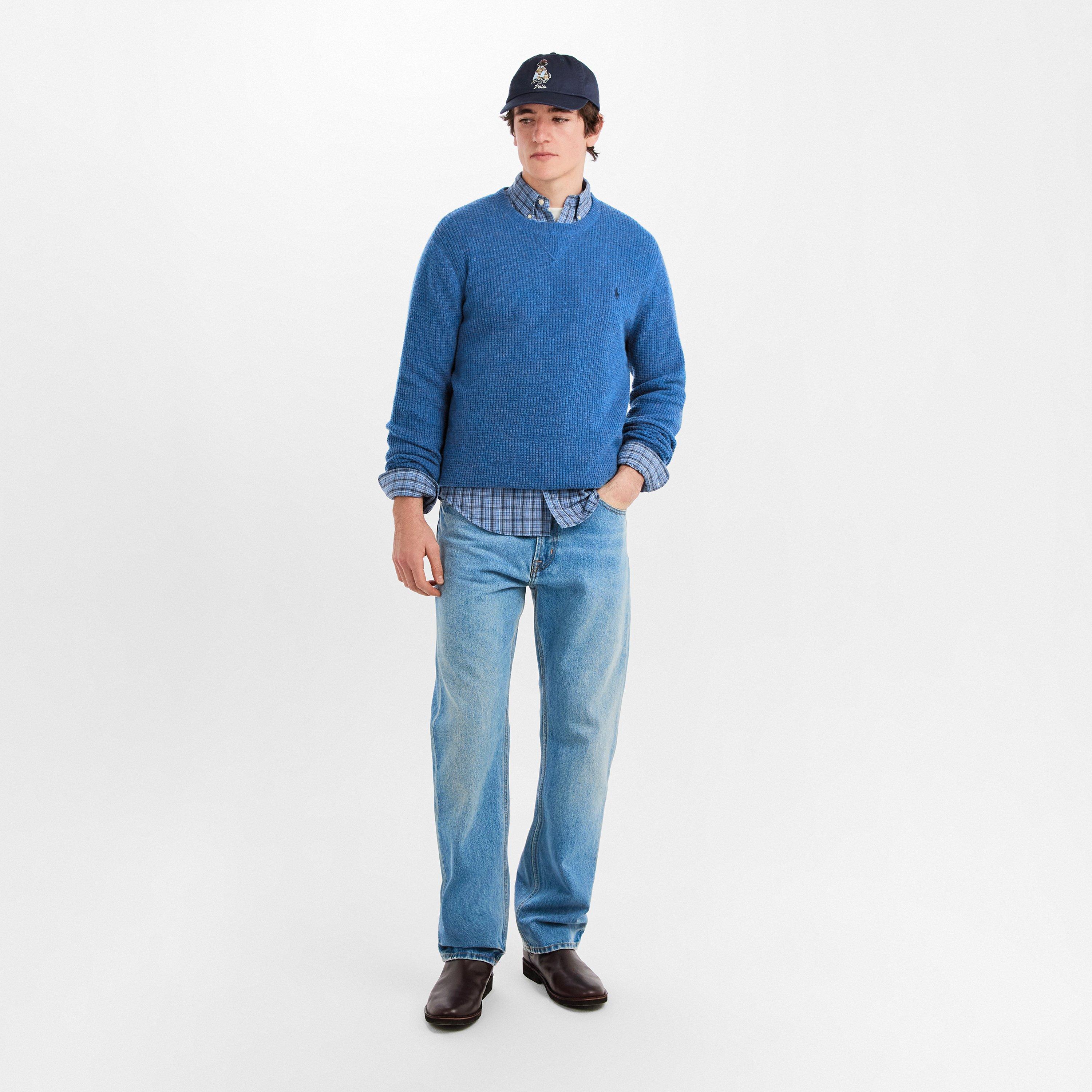 Sea Salt Blue - Polo Ralph Lauren - Men's Cotton Wool Crew Neck Jumper - 6