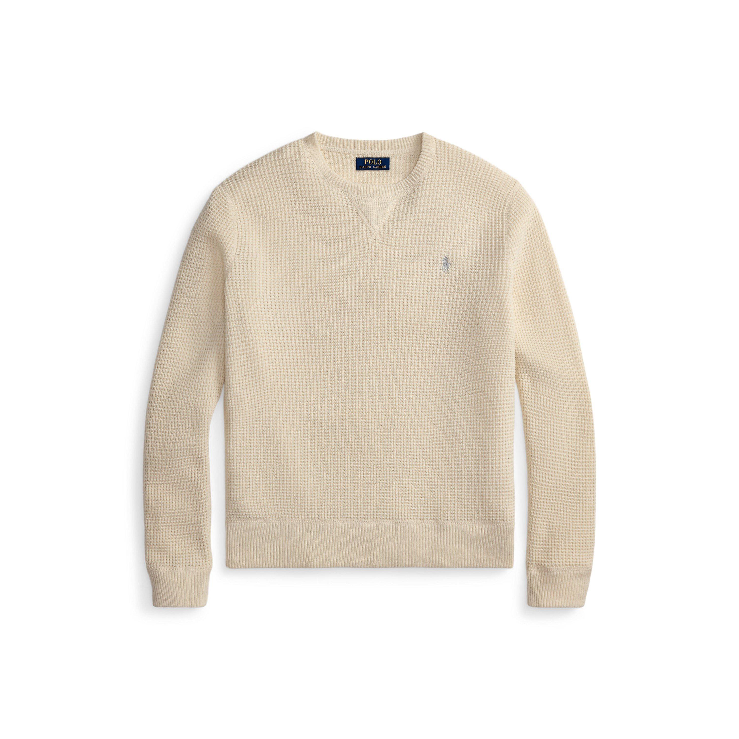 Polo Ralph Lauren Men's Andover Cream Cotton Wool Crew Neck Jumper - XL
