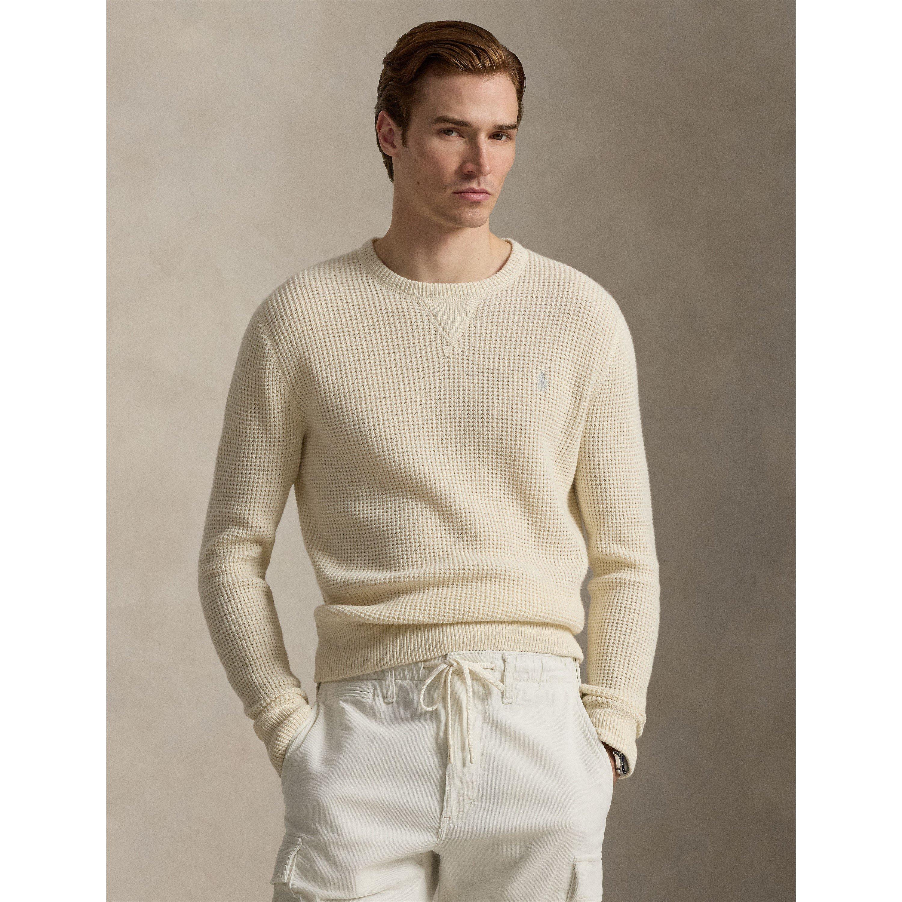 Andover Cream - Polo Ralph Lauren - Men's Cotton Wool Crew Neck Jumper - 2