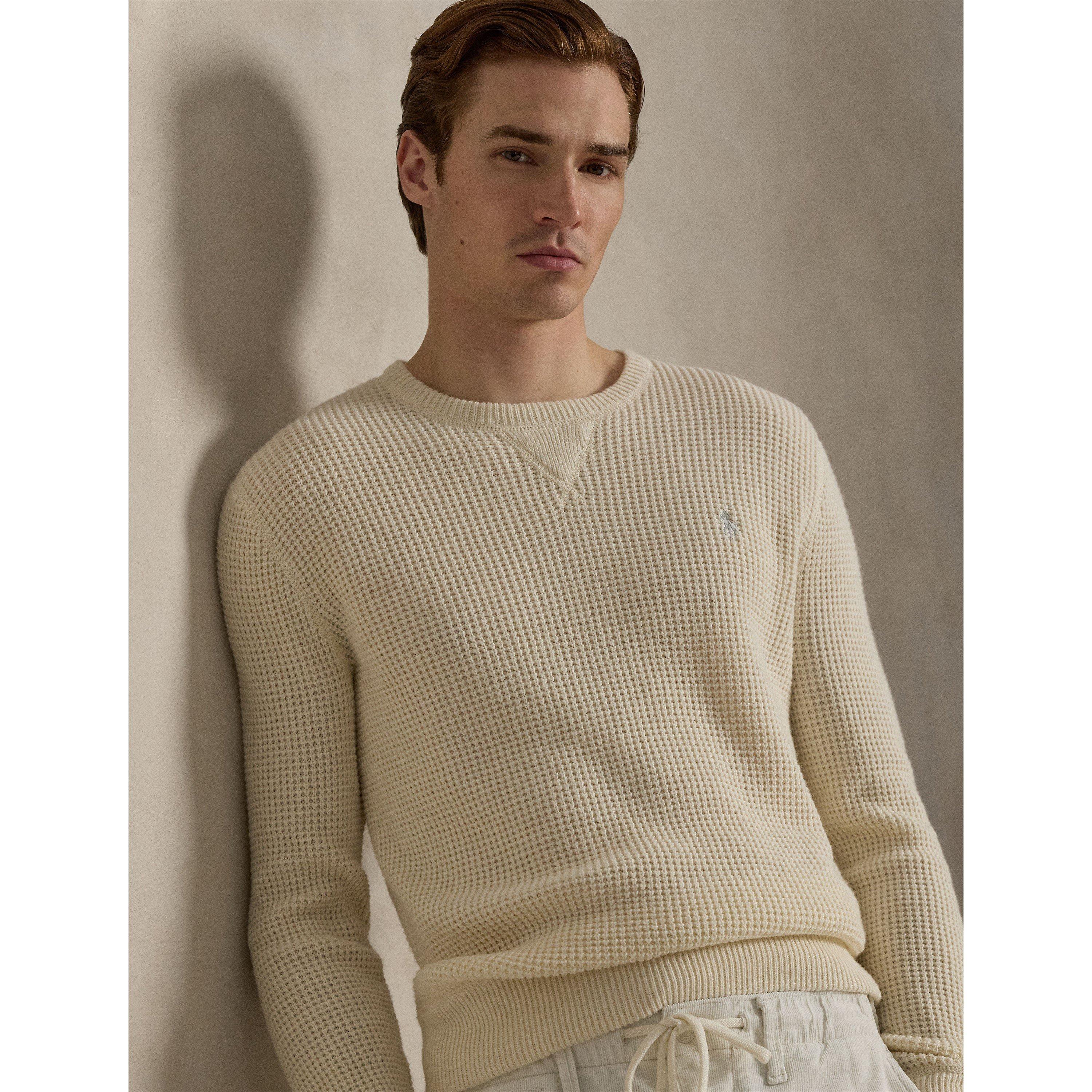 Andover Cream - Polo Ralph Lauren - Men's Cotton Wool Crew Neck Jumper - 4