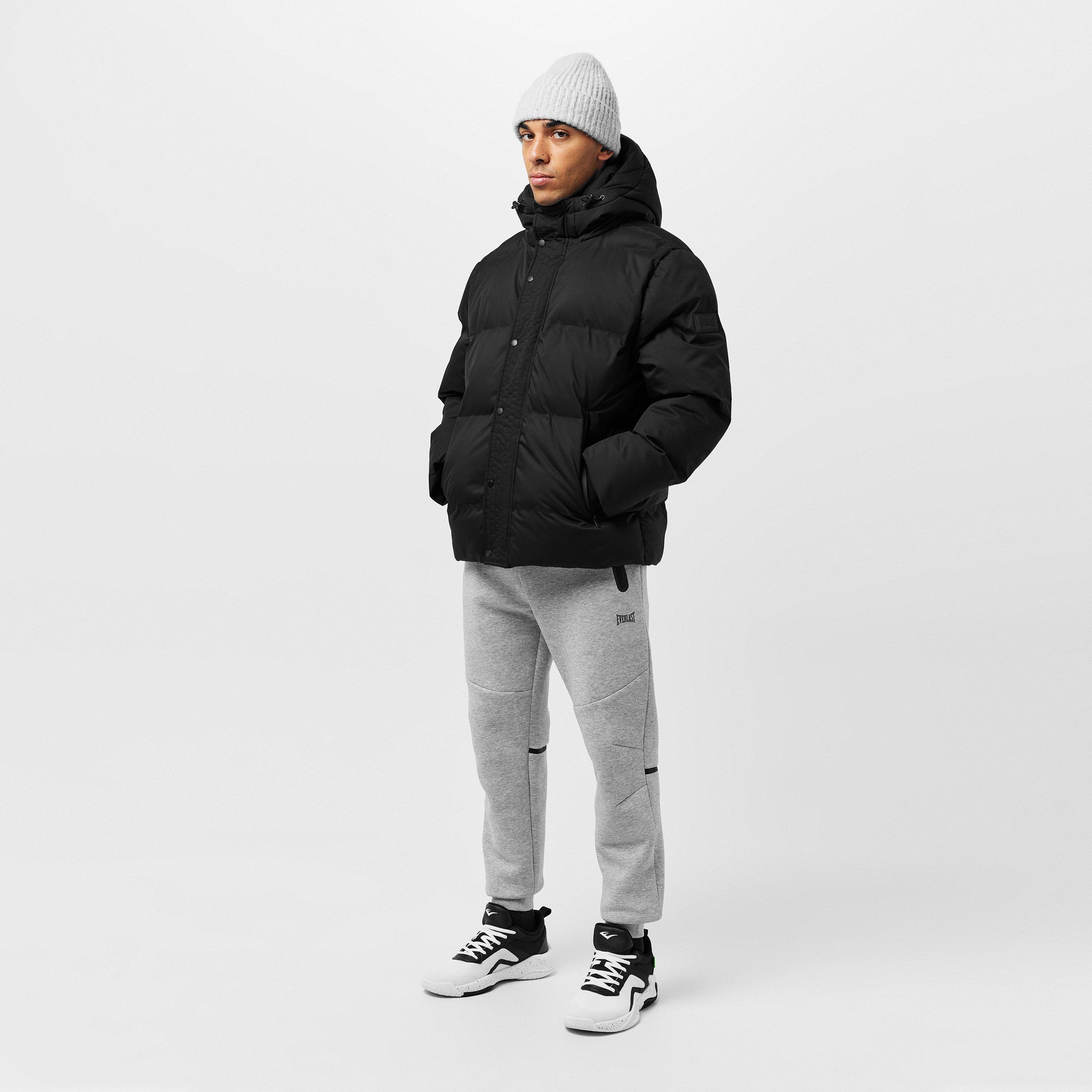 Preto - Everlast - Water Resistant Windproof Hooded Short Puffer Jacket - 6