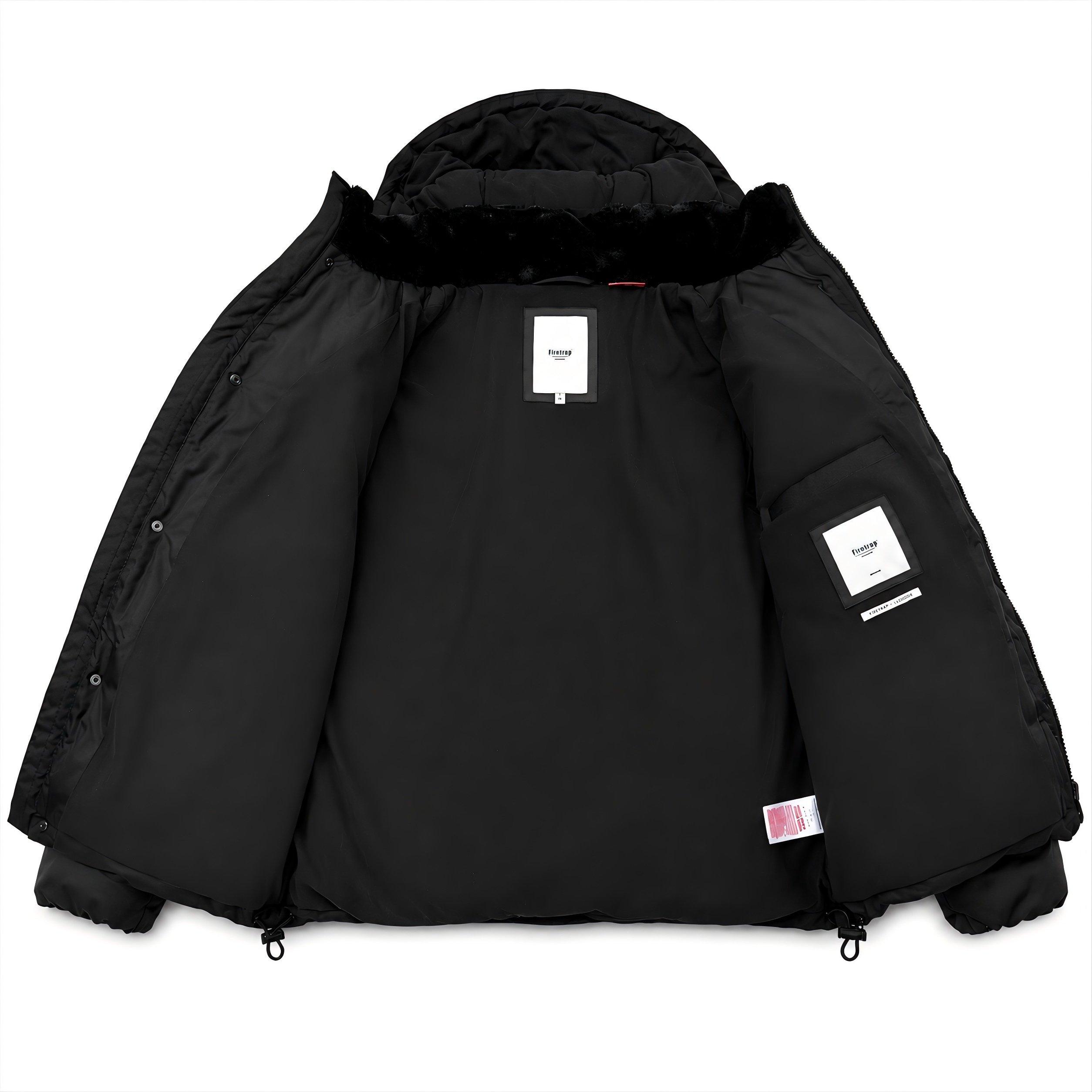 Black - Firetrap - Mens Firertrap Bubble Jacket - 3