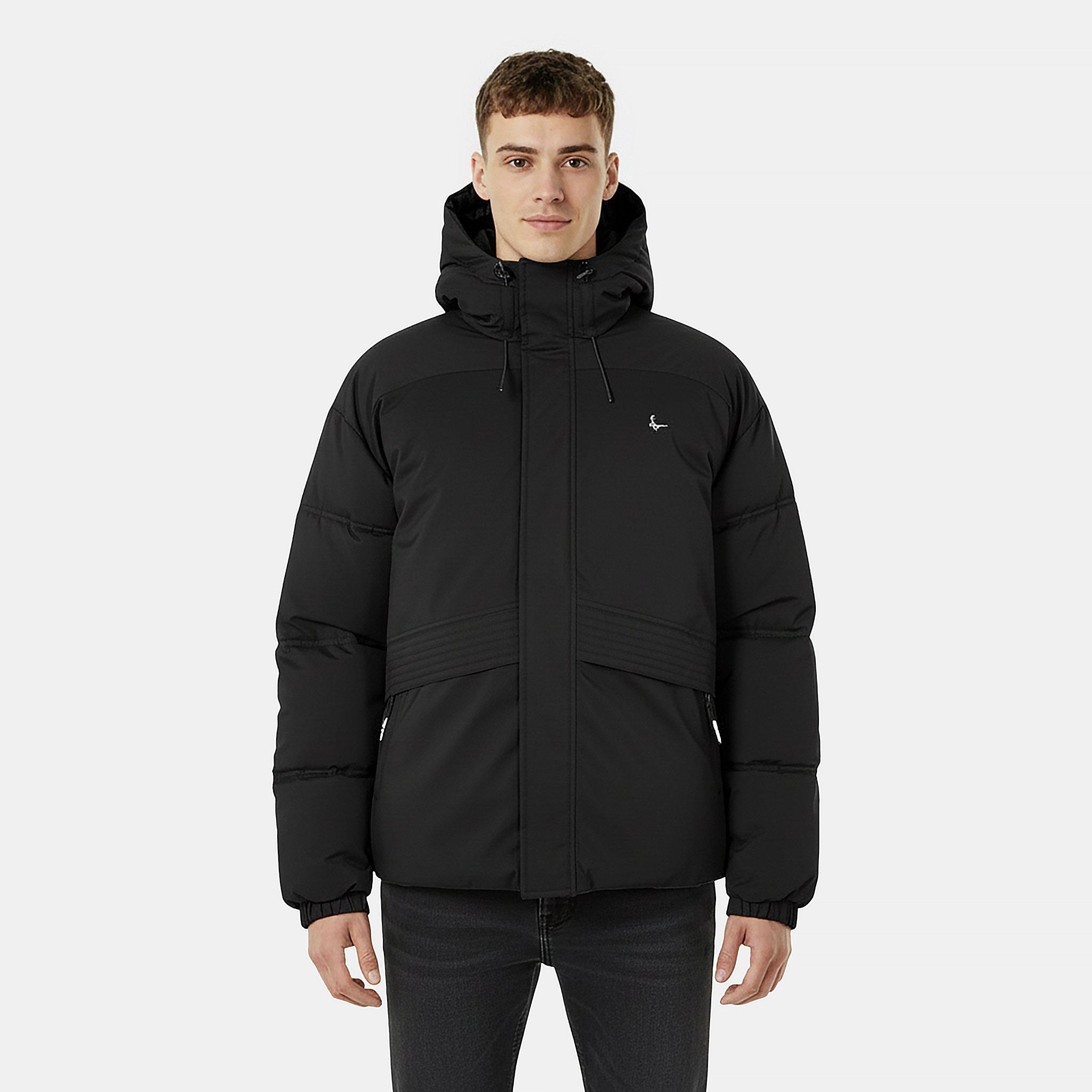 Black - Jack Wills - Men's Salcombe Adjustable Hood Short Puffer Jacket - 3