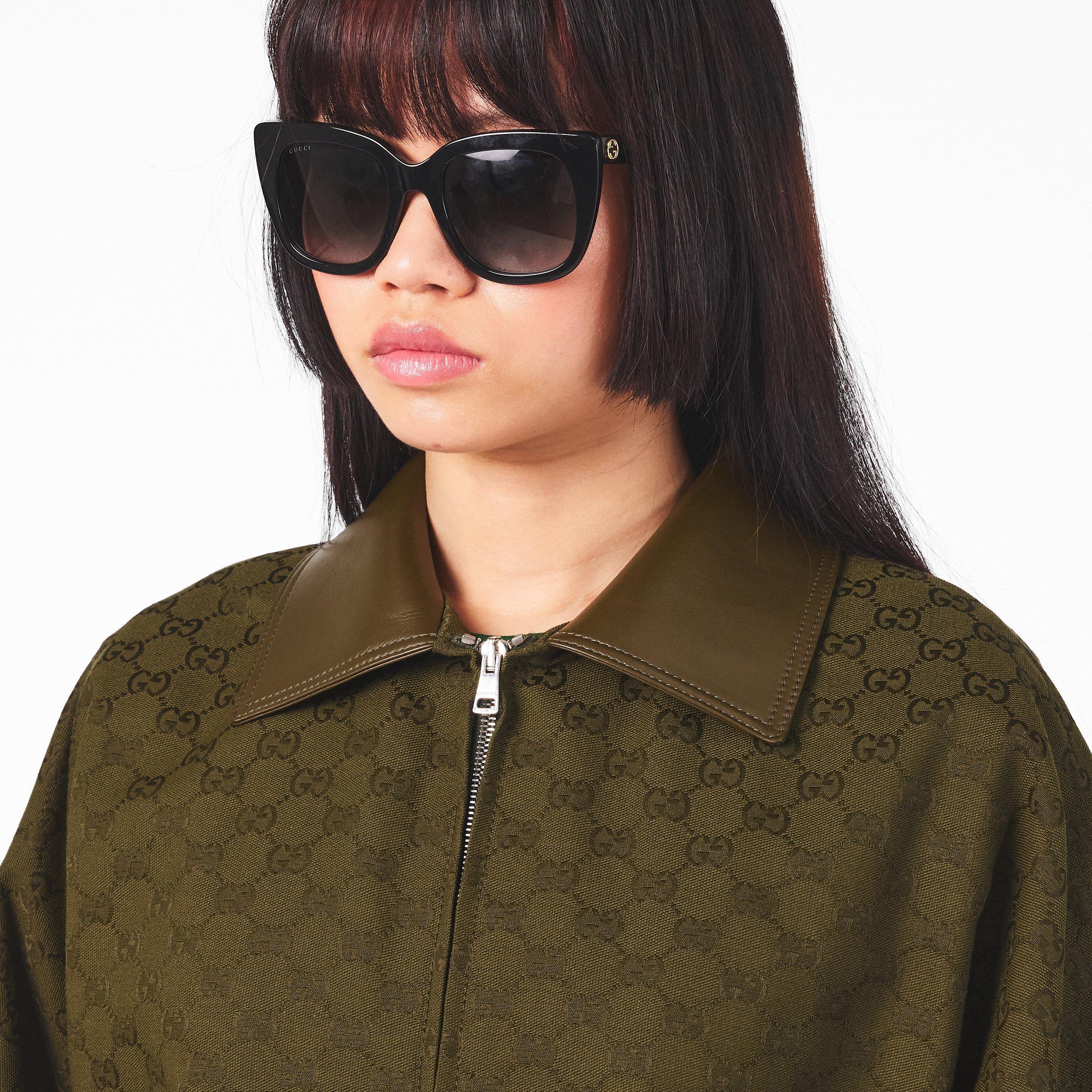 Army Green - Gucci - Women's Structured Athletic Tailored Fit Bomber Jacket - 5