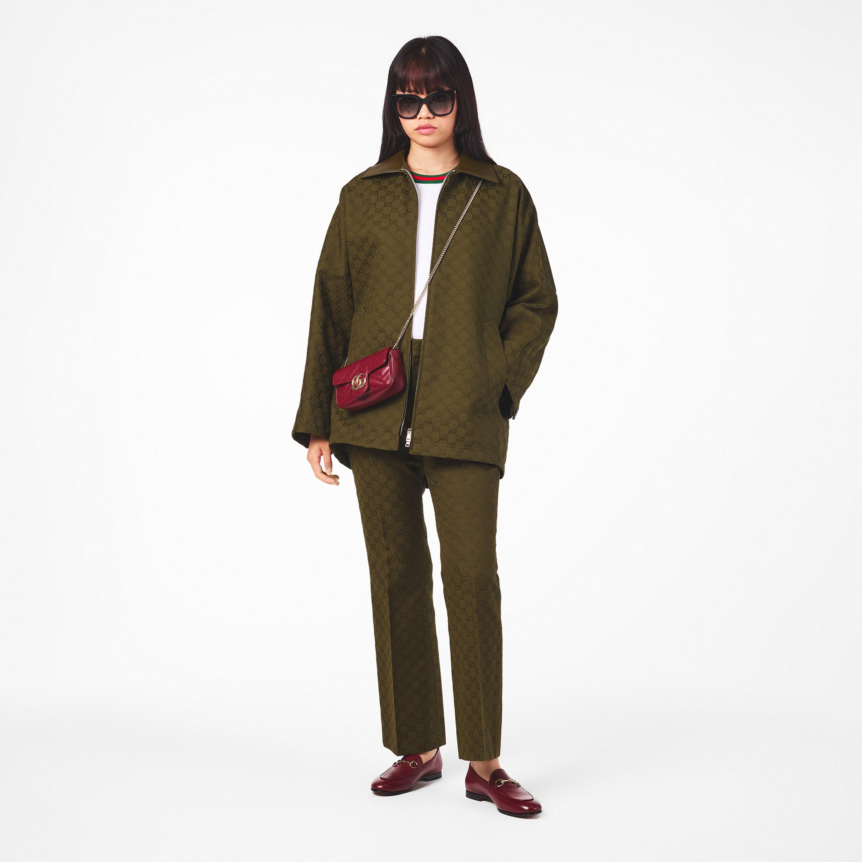 Army Green - Gucci - Women's Structured Athletic Tailored Fit Bomber Jacket - 6