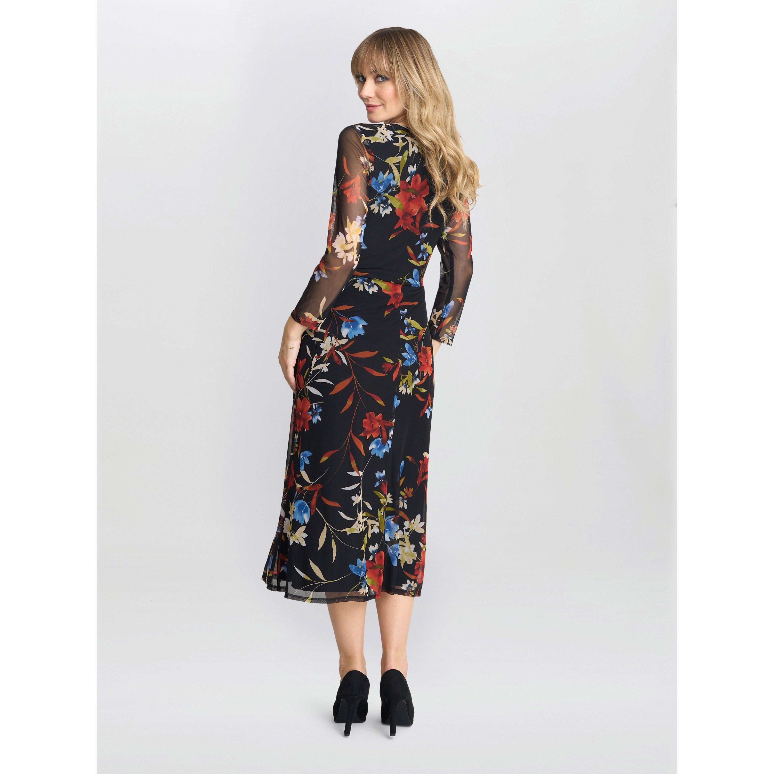 Multi - Gina Bacconi - Tasmine Floarl Mesh Wrap Dress - 2