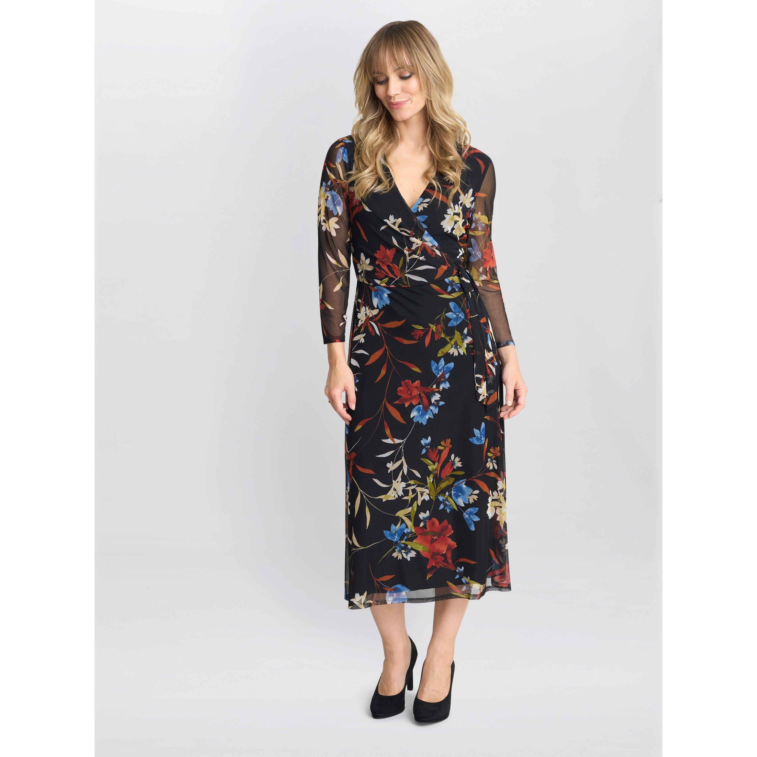 Multi - Gina Bacconi - Tasmine Floarl Mesh Wrap Dress - 3