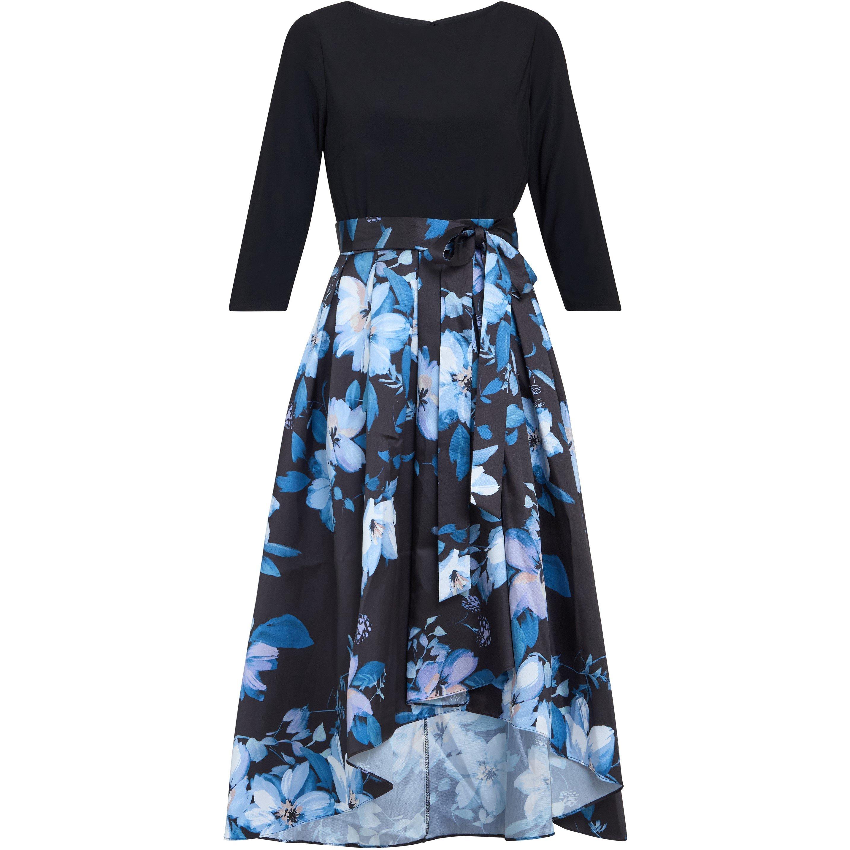 Black / Multi - Gina Bacconi - Louise Printed High/Low Midi Dress - 4