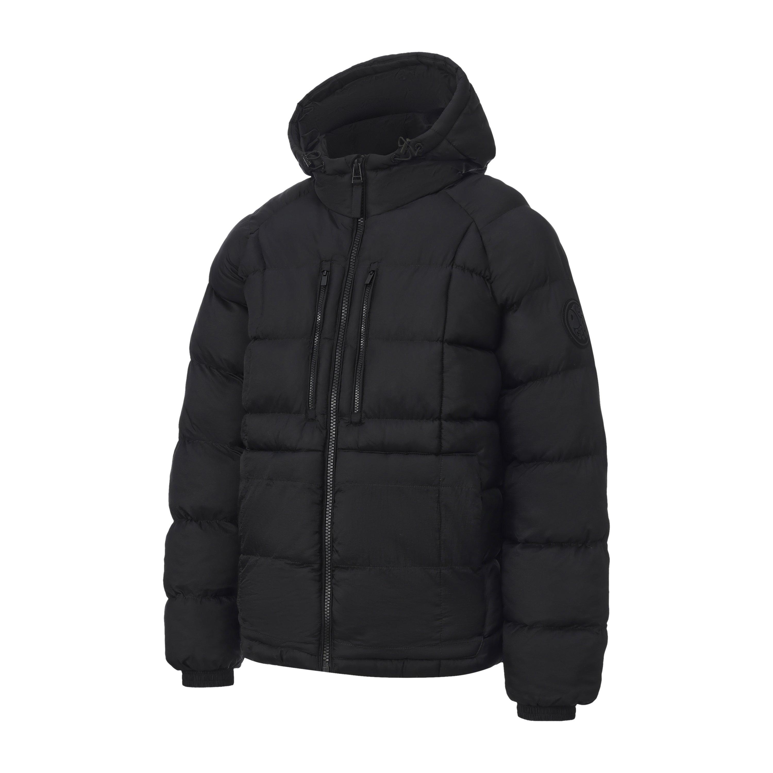 Black - Pretty Green - Mens  Baffle Hooded Long Sleeve Short Puffer Jacket - 2