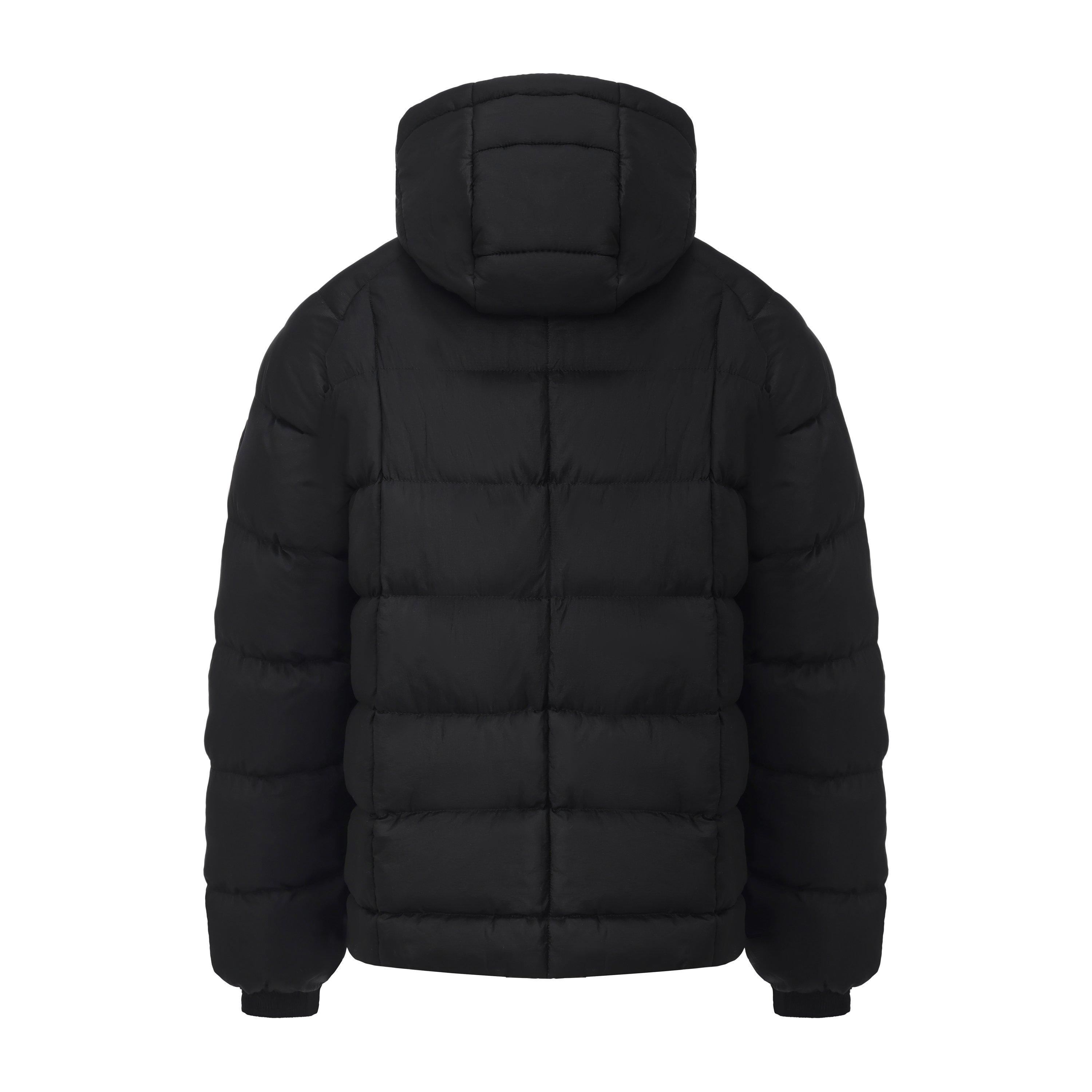 Black - Pretty Green - Mens  Baffle Hooded Long Sleeve Short Puffer Jacket - 3