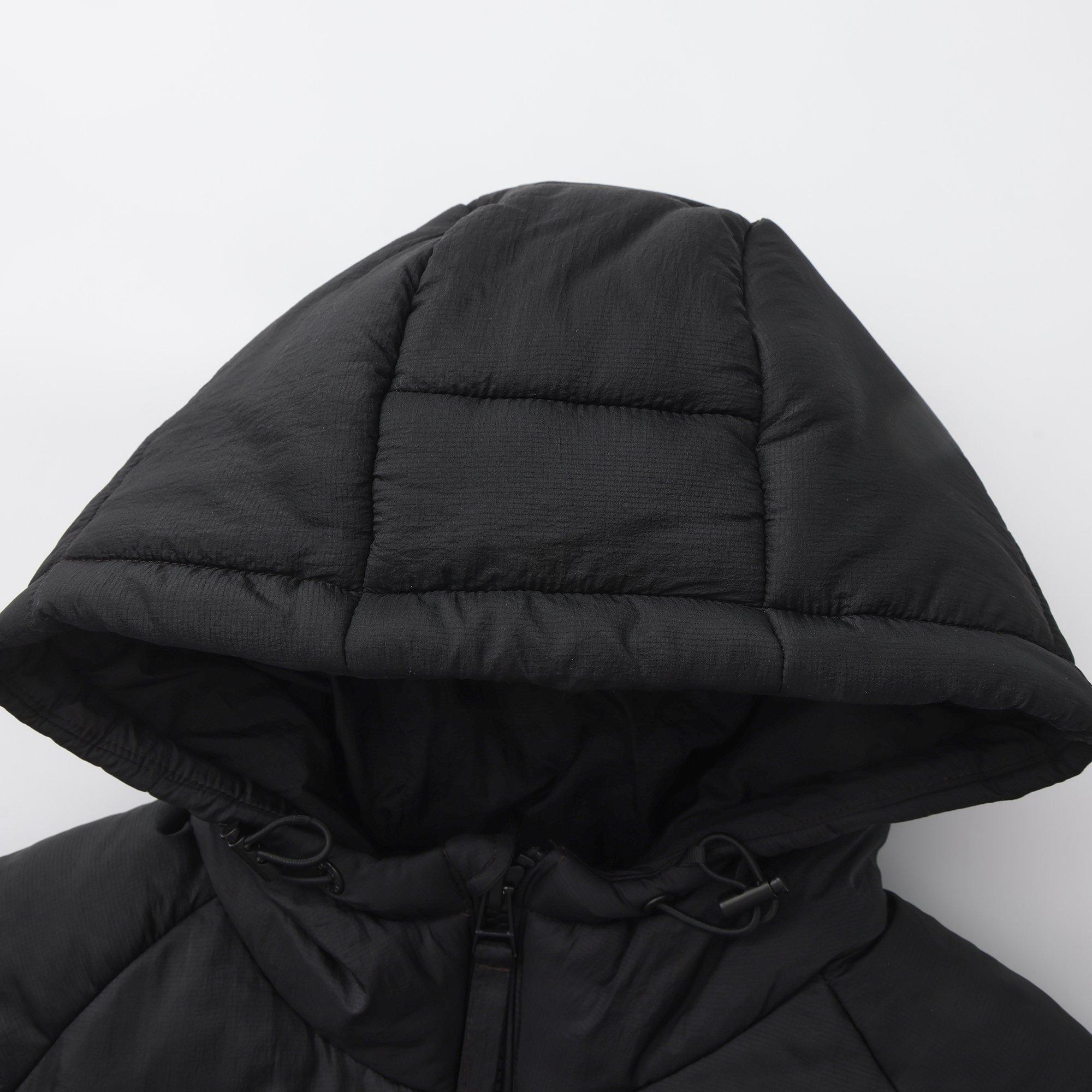 Black - Pretty Green - Mens  Baffle Hooded Long Sleeve Short Puffer Jacket - 8
