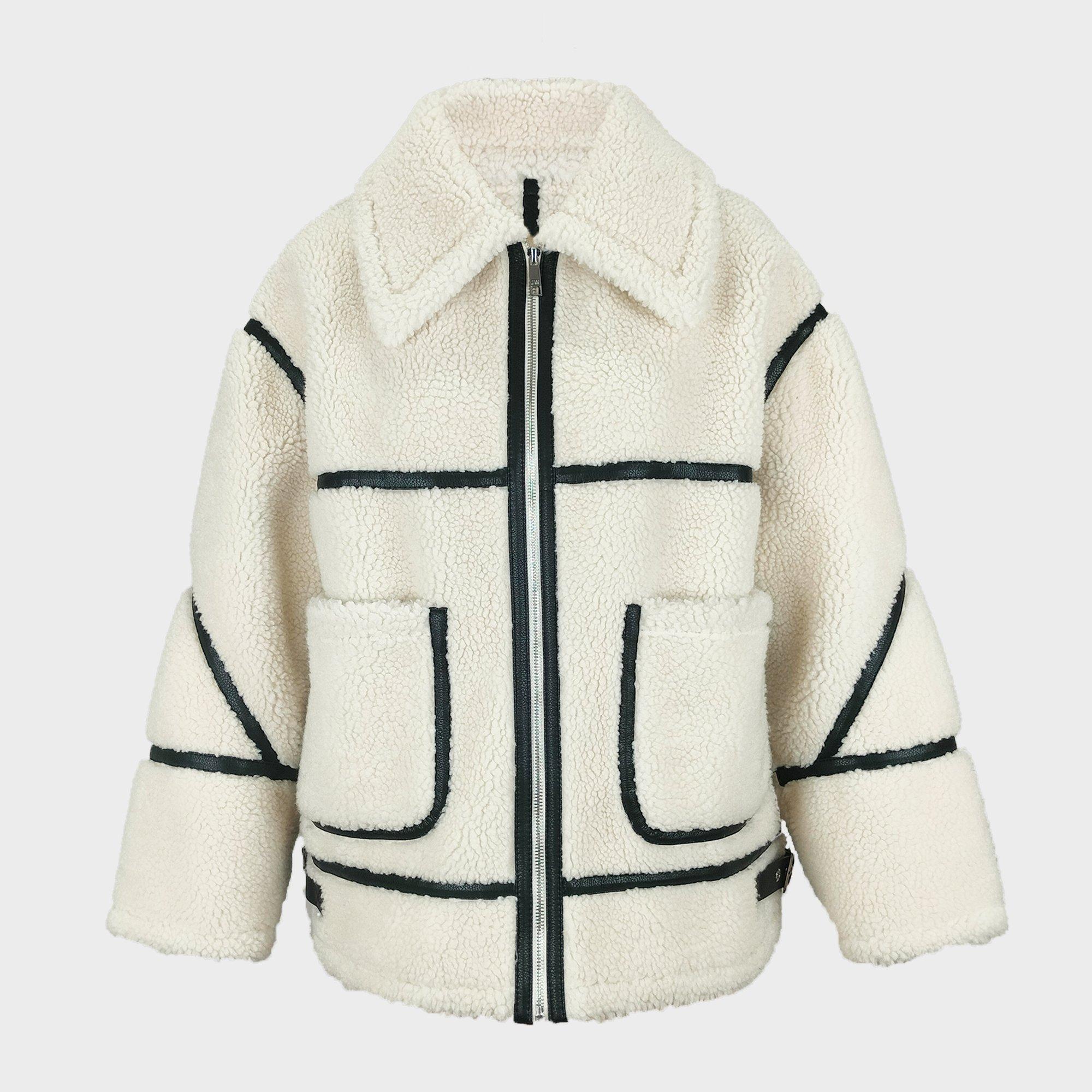 Cream - Jack Wills - Women's Sherling Long Sleeve Short Puffer Jacket - 1
