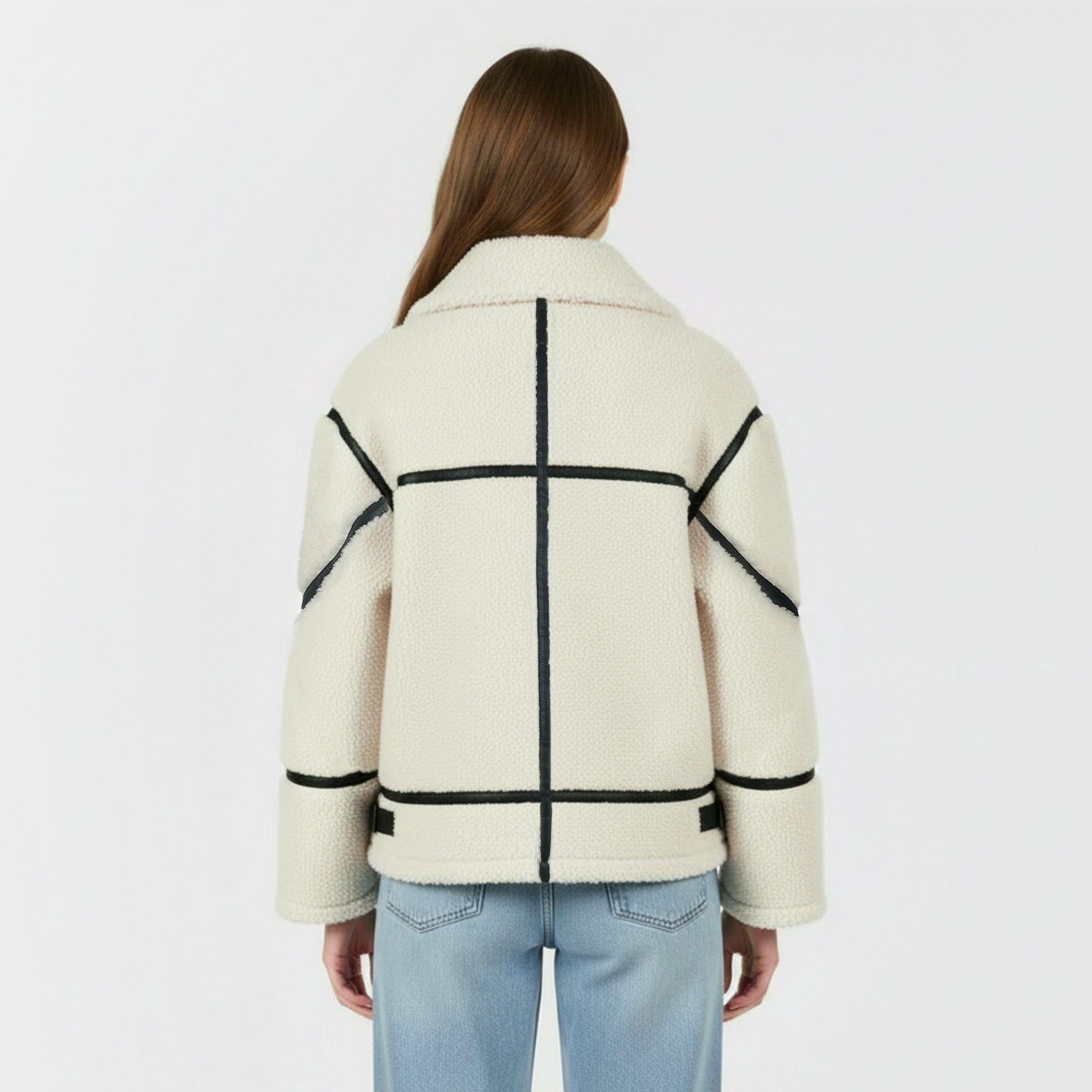 Cream - Jack Wills - Women's Sherling Long Sleeve Short Puffer Jacket - 4