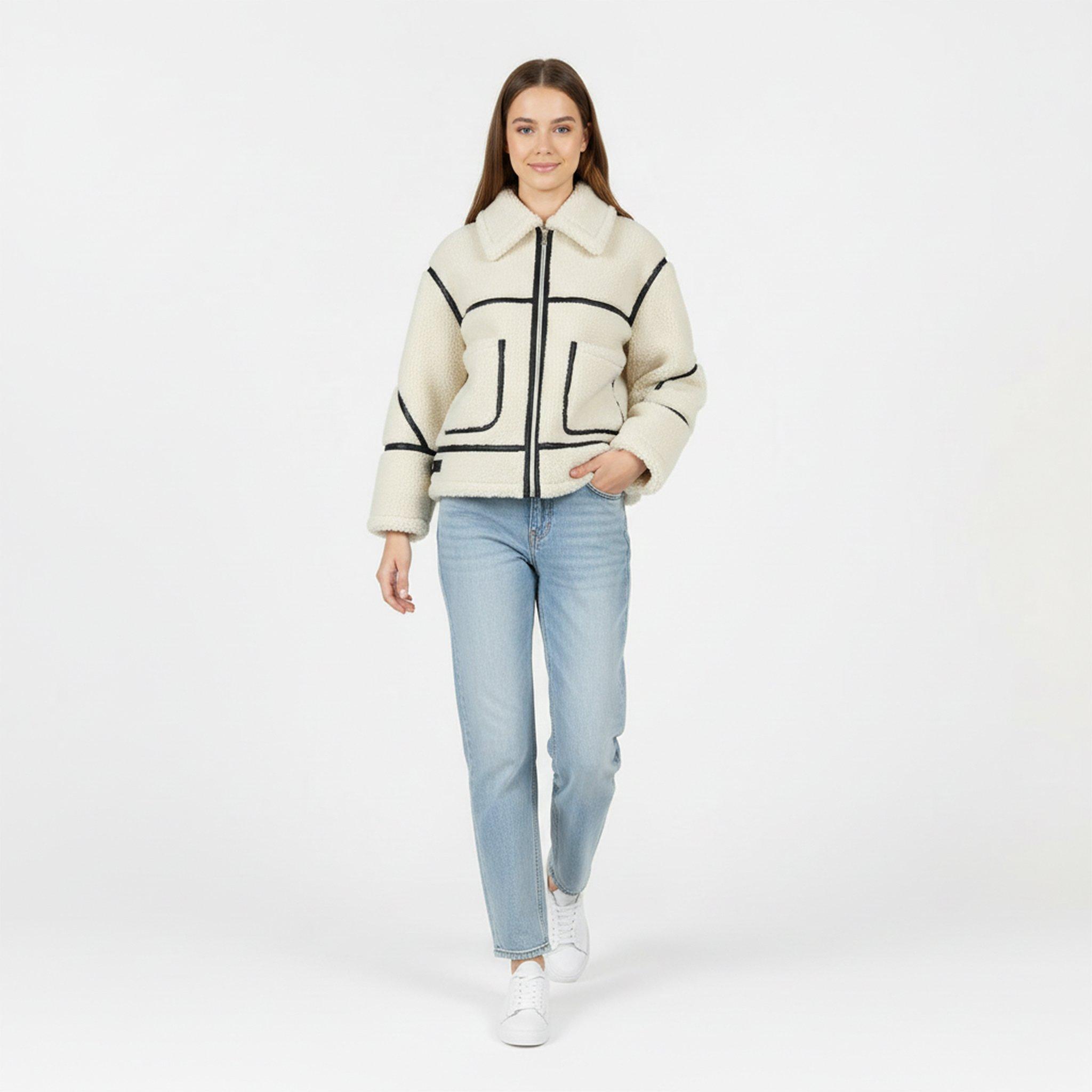 Cream - Jack Wills - Women's Sherling Long Sleeve Short Puffer Jacket - 5