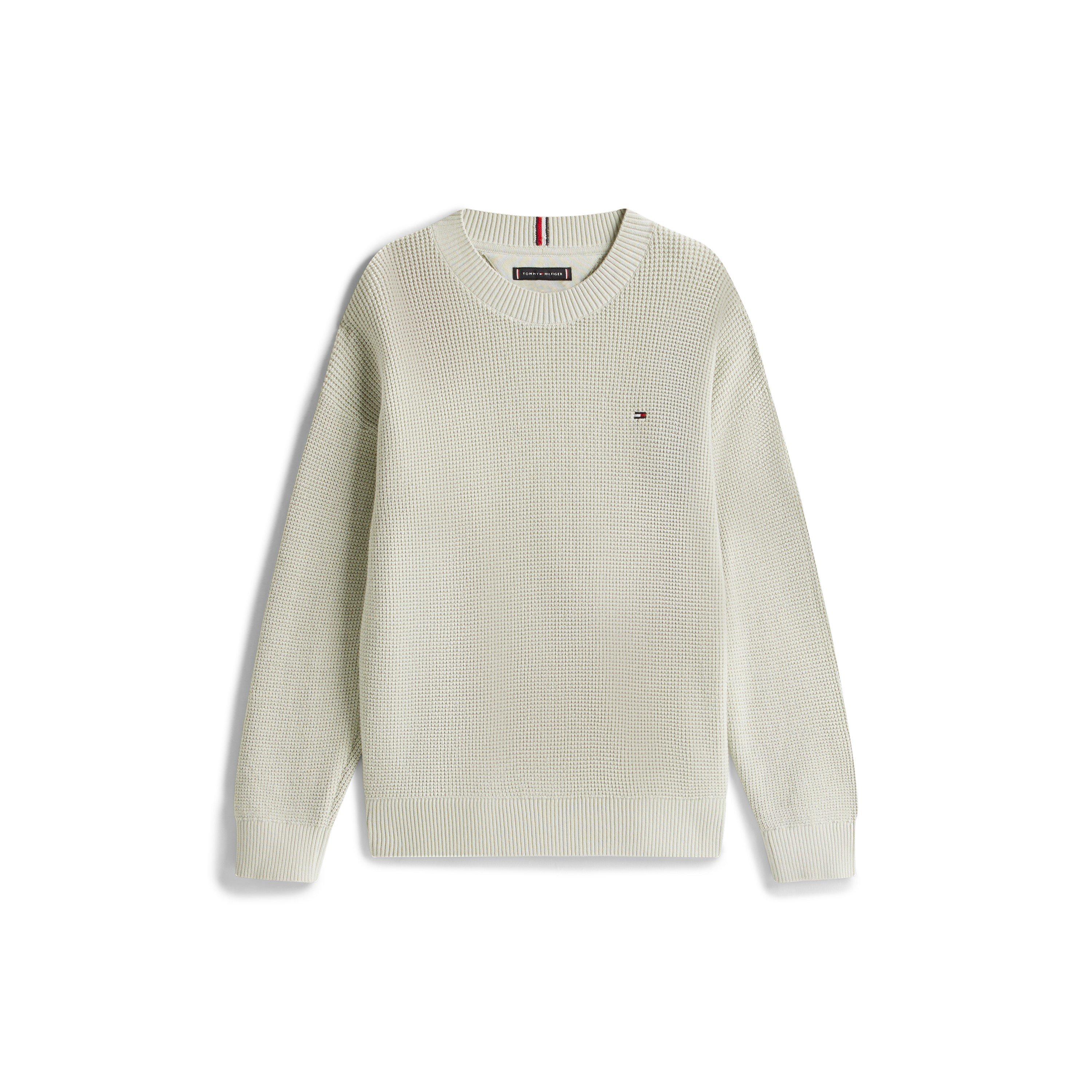 Tommy Hilfiger  Misty Sage M1c Kids' Small Flag Knitted Crew Neck Jumper - 8Y