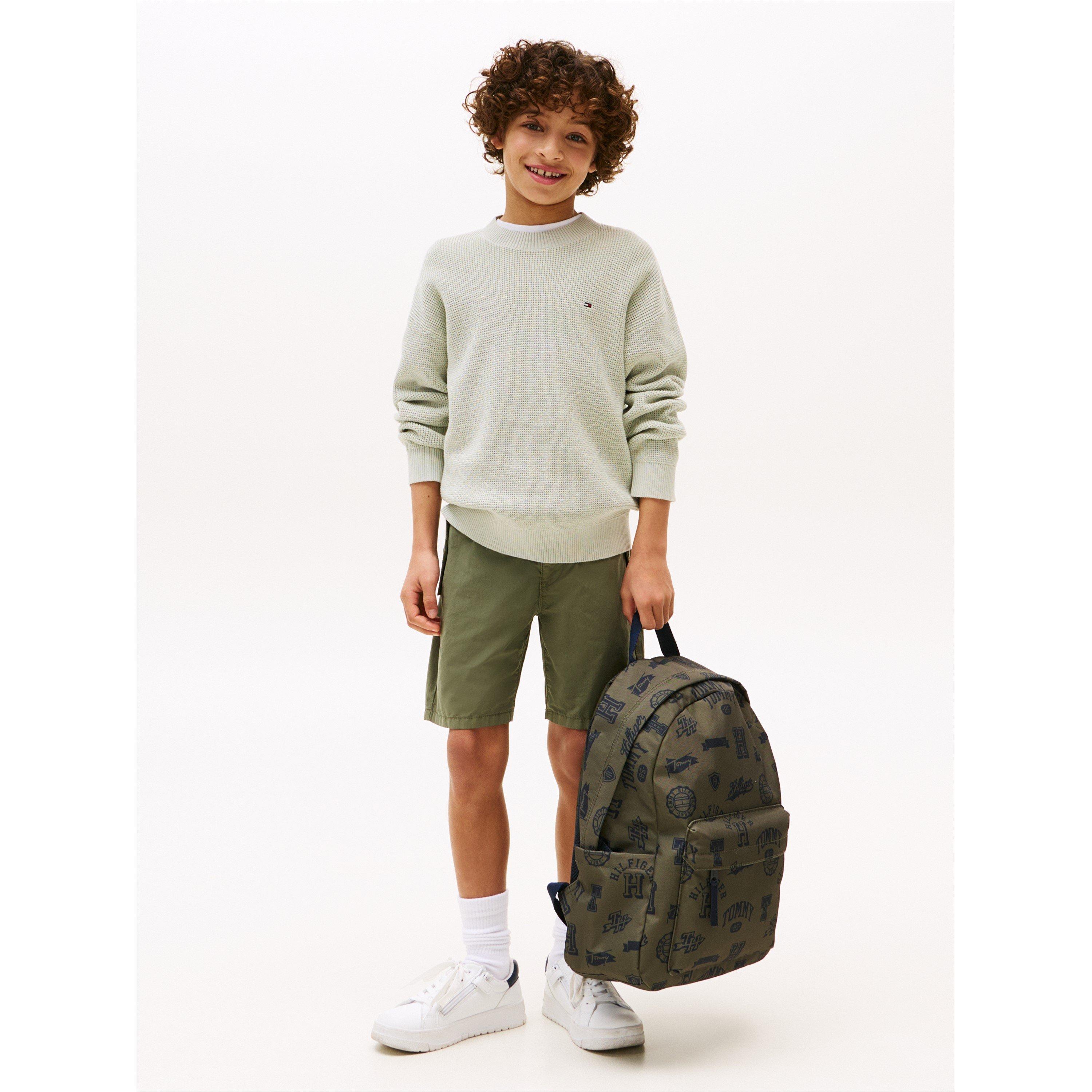 Misty Sage M1C - Tommy Hilfiger - Kids' Small Flag Knitted Crew Neck Jumper - 3