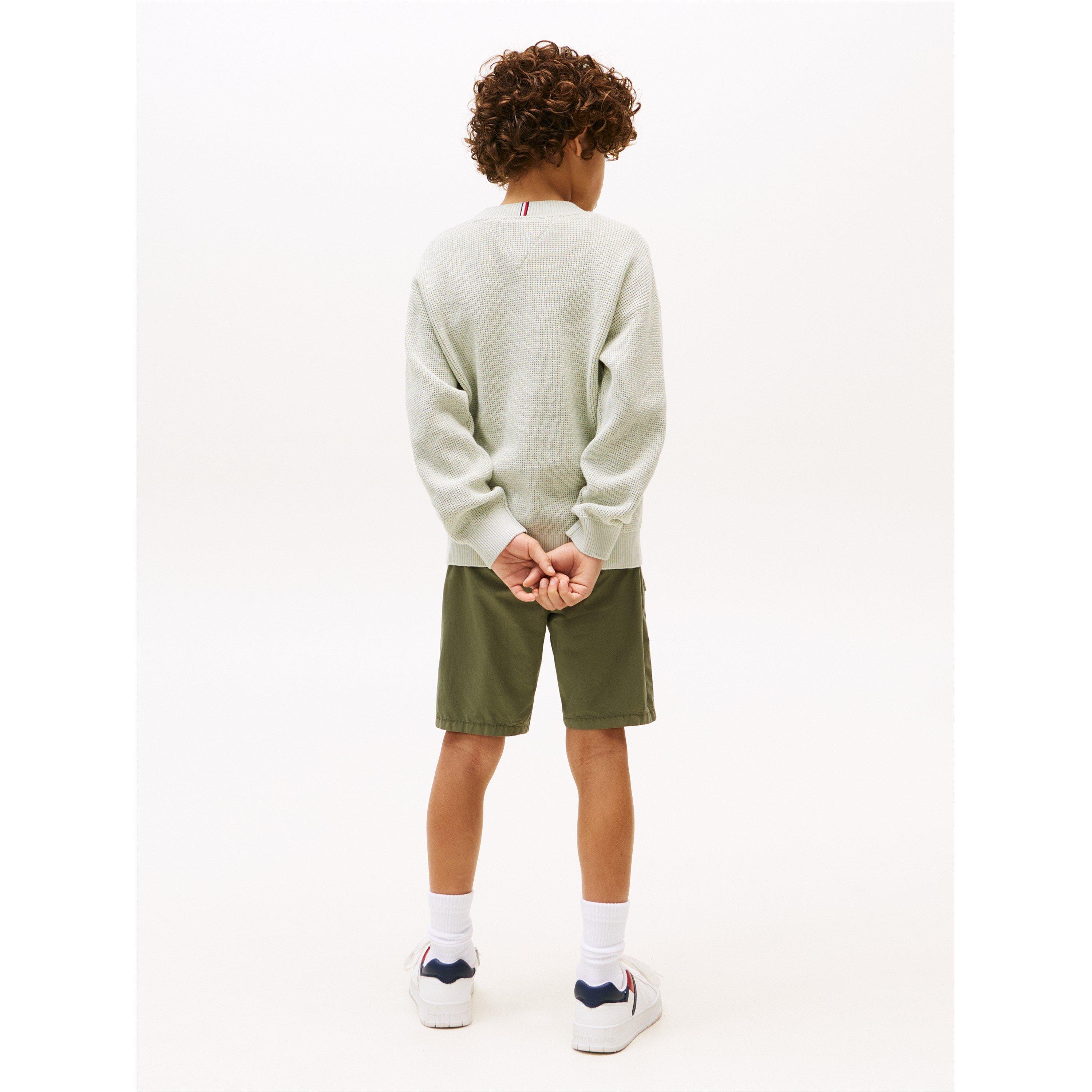 Misty Sage M1C - Tommy Hilfiger - Kids' Small Flag Knitted Crew Neck Jumper - 4