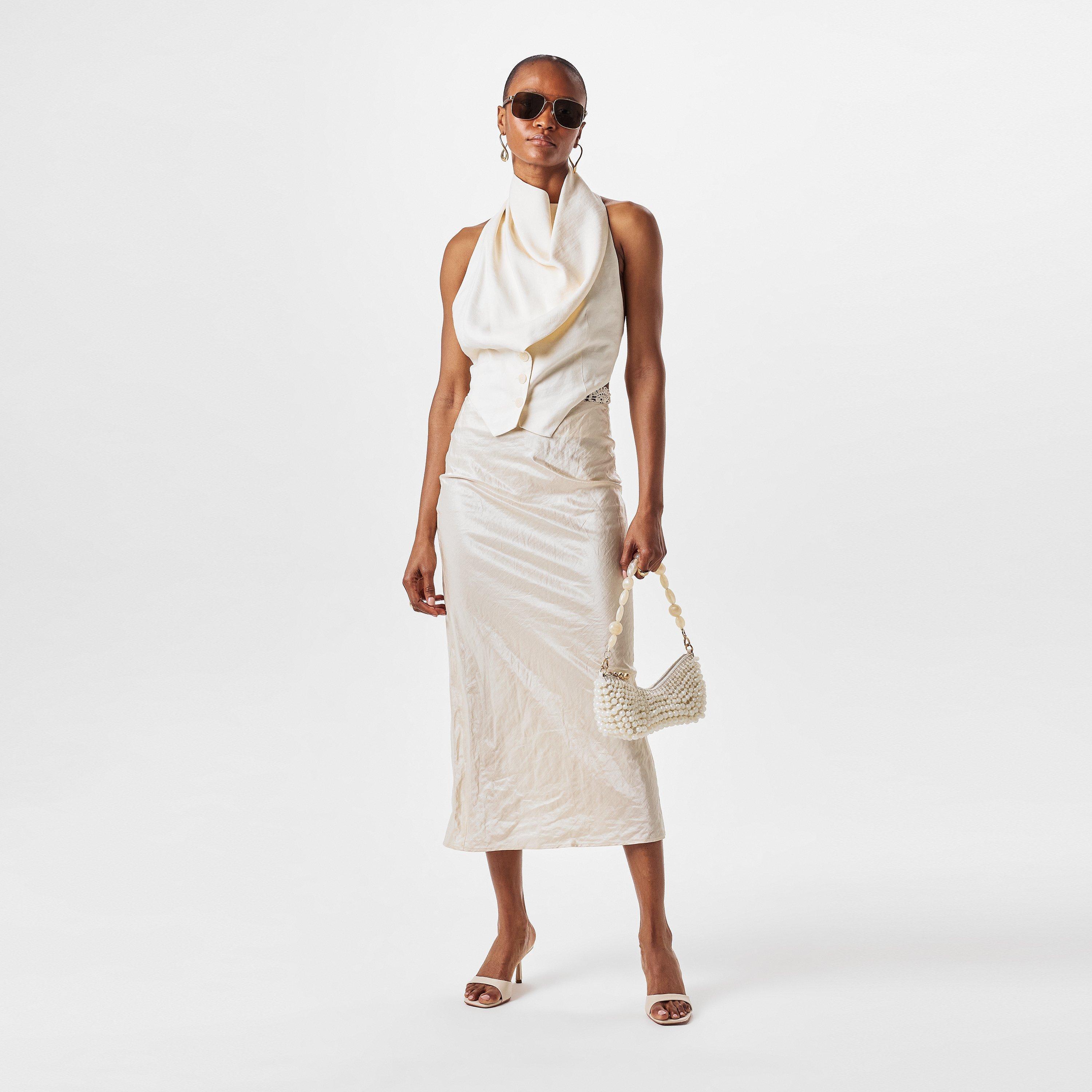 Cream - Magda Butrym - Women's Silk Slip Skirt - 6