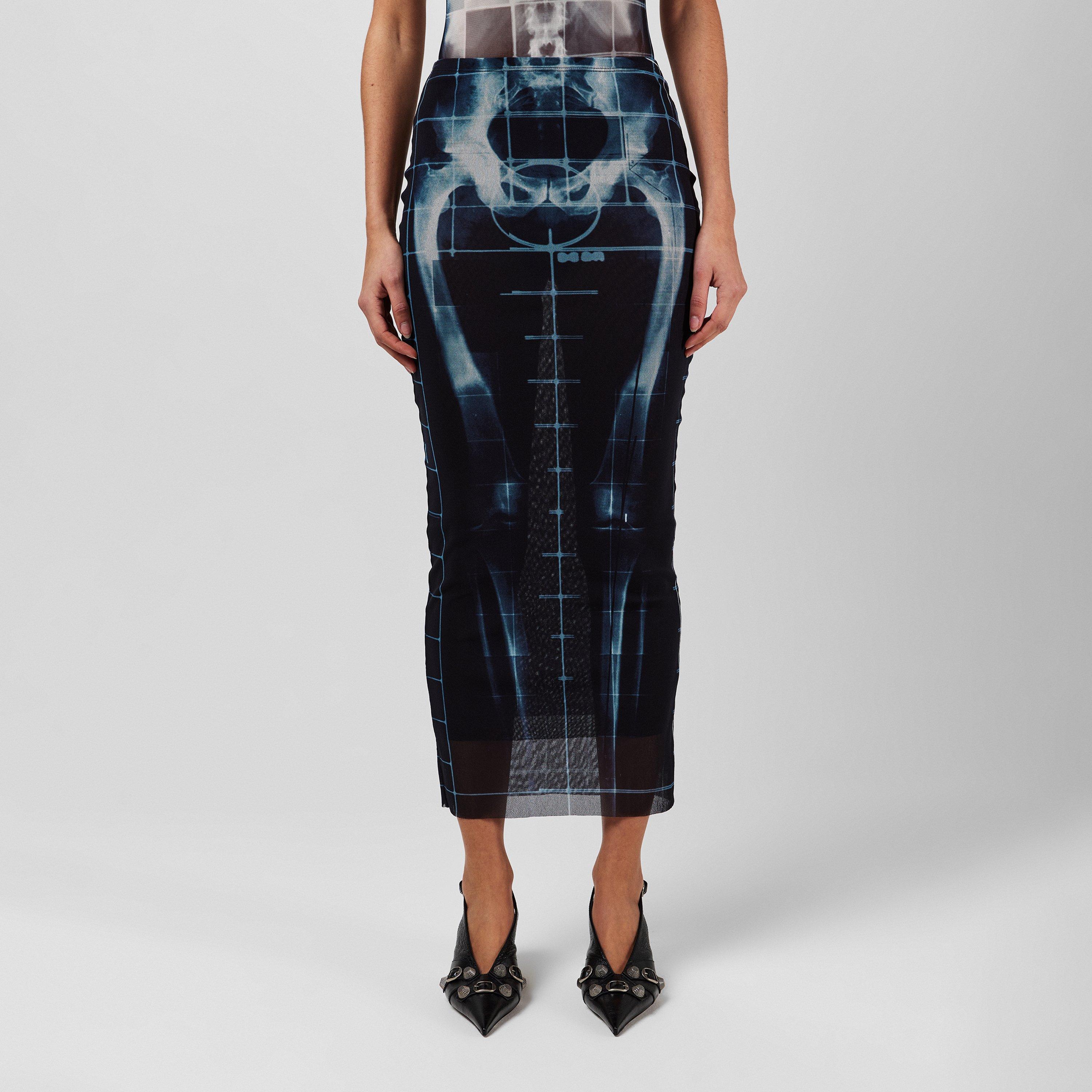 Blk Navy - Jean Paul Gaultier - Women's Skeleton High-Waisted Maxi Skirt - 1