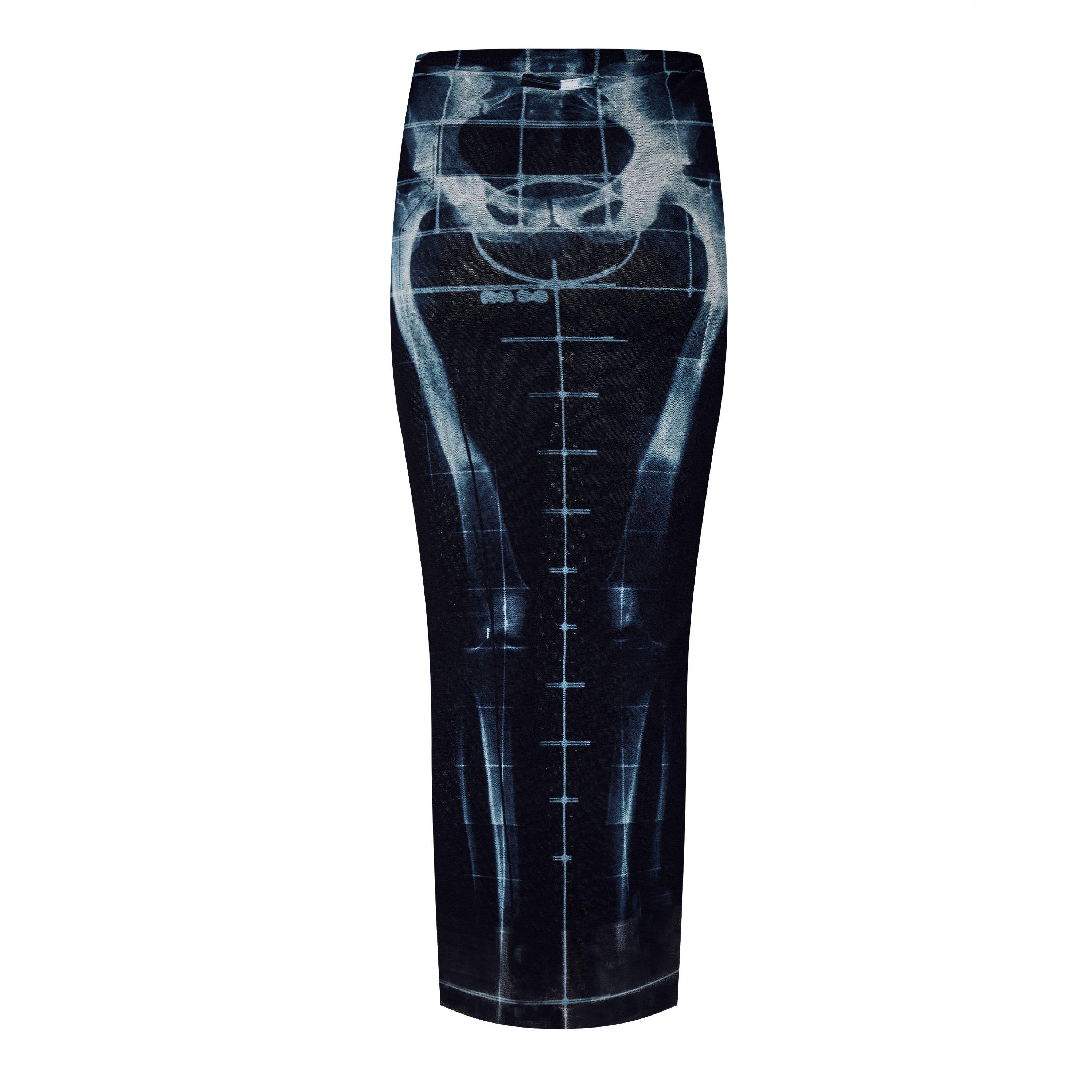 Blk Navy - Jean Paul Gaultier - Women's Skeleton Maxi Skirt - 6
