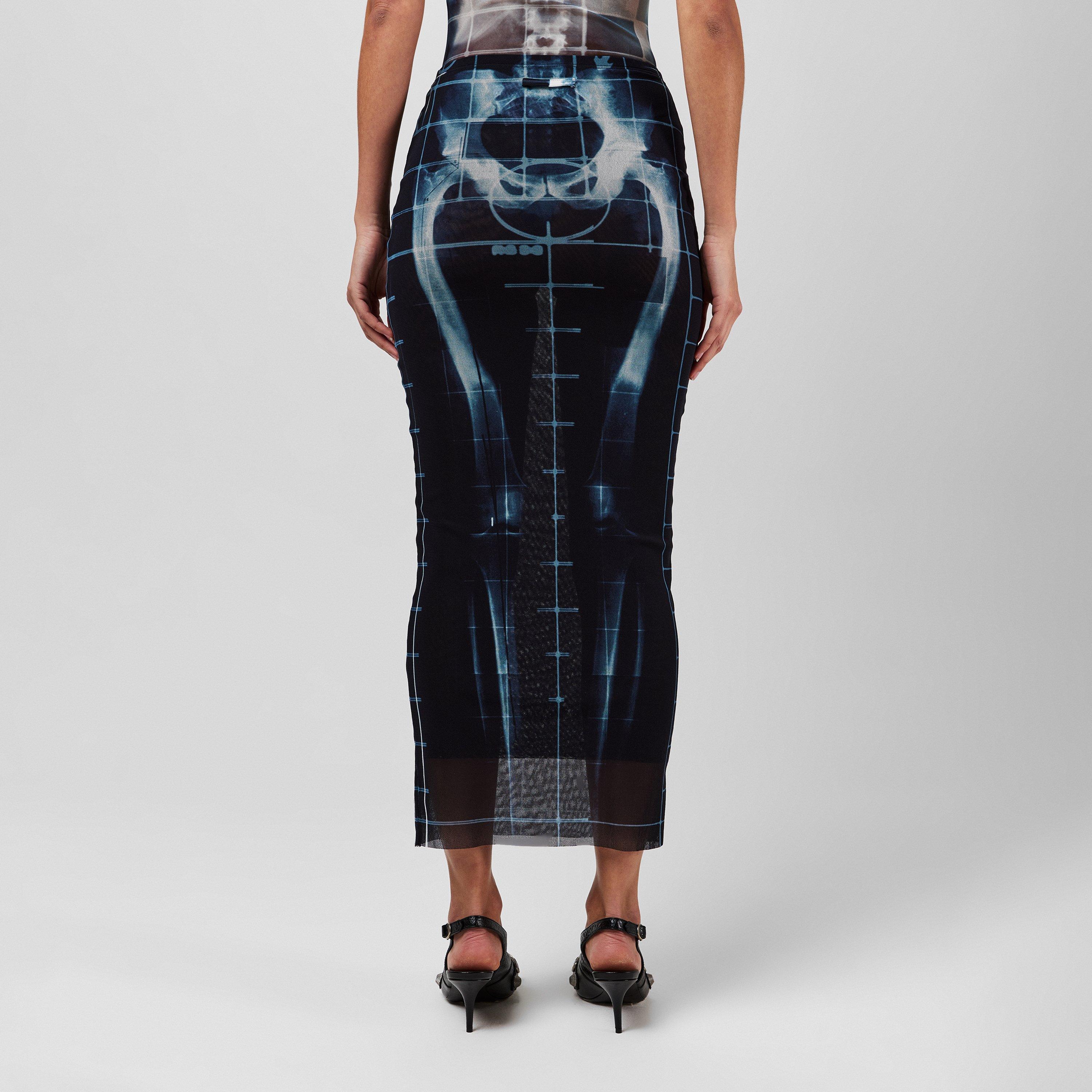 Blk Navy - Jean Paul Gaultier - Women's Skeleton Maxi Skirt - 3