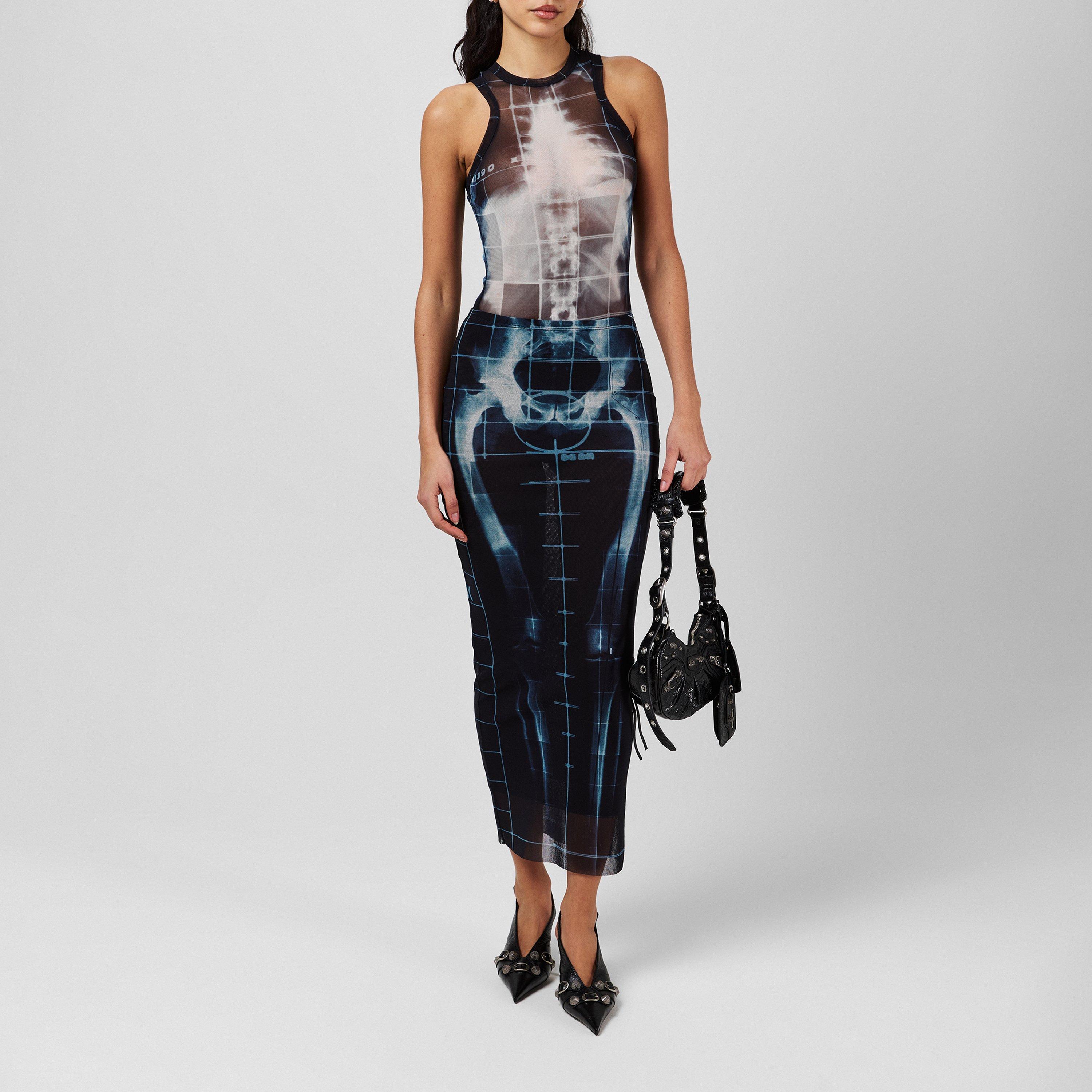 Blk Navy - Jean Paul Gaultier - Women's Skeleton Maxi Skirt - 4