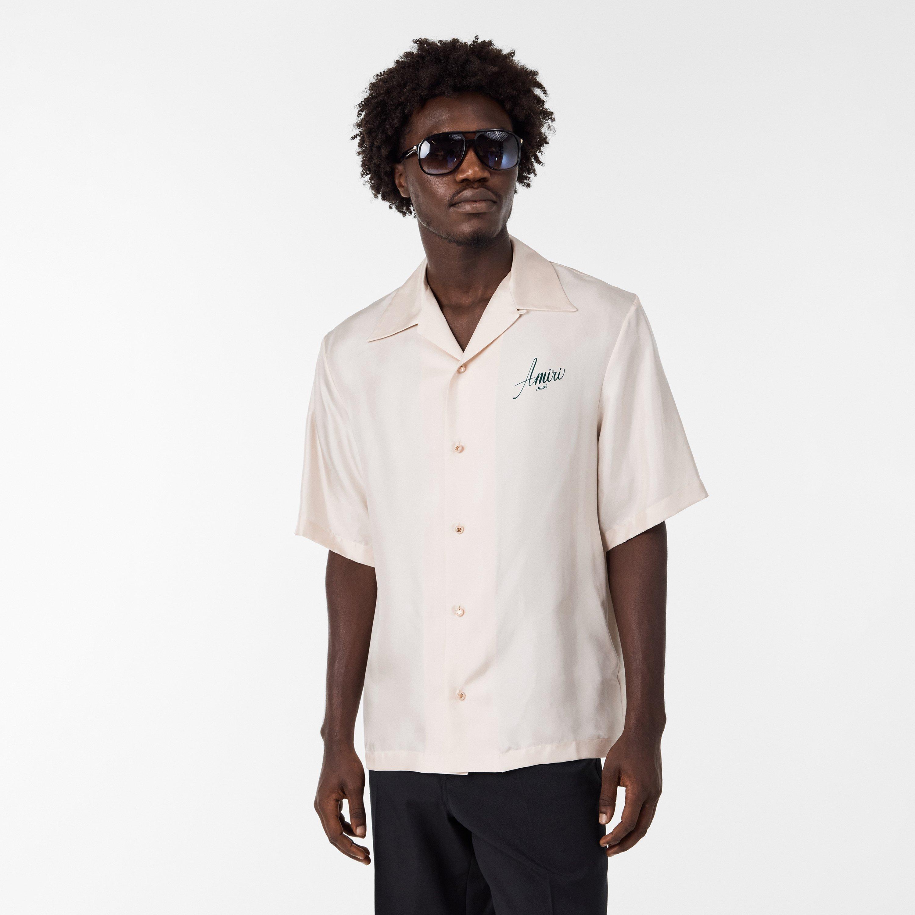 Alabaster - Amiri - Men's Short Sleeve Tailored Fit Bowling Shirt - 3