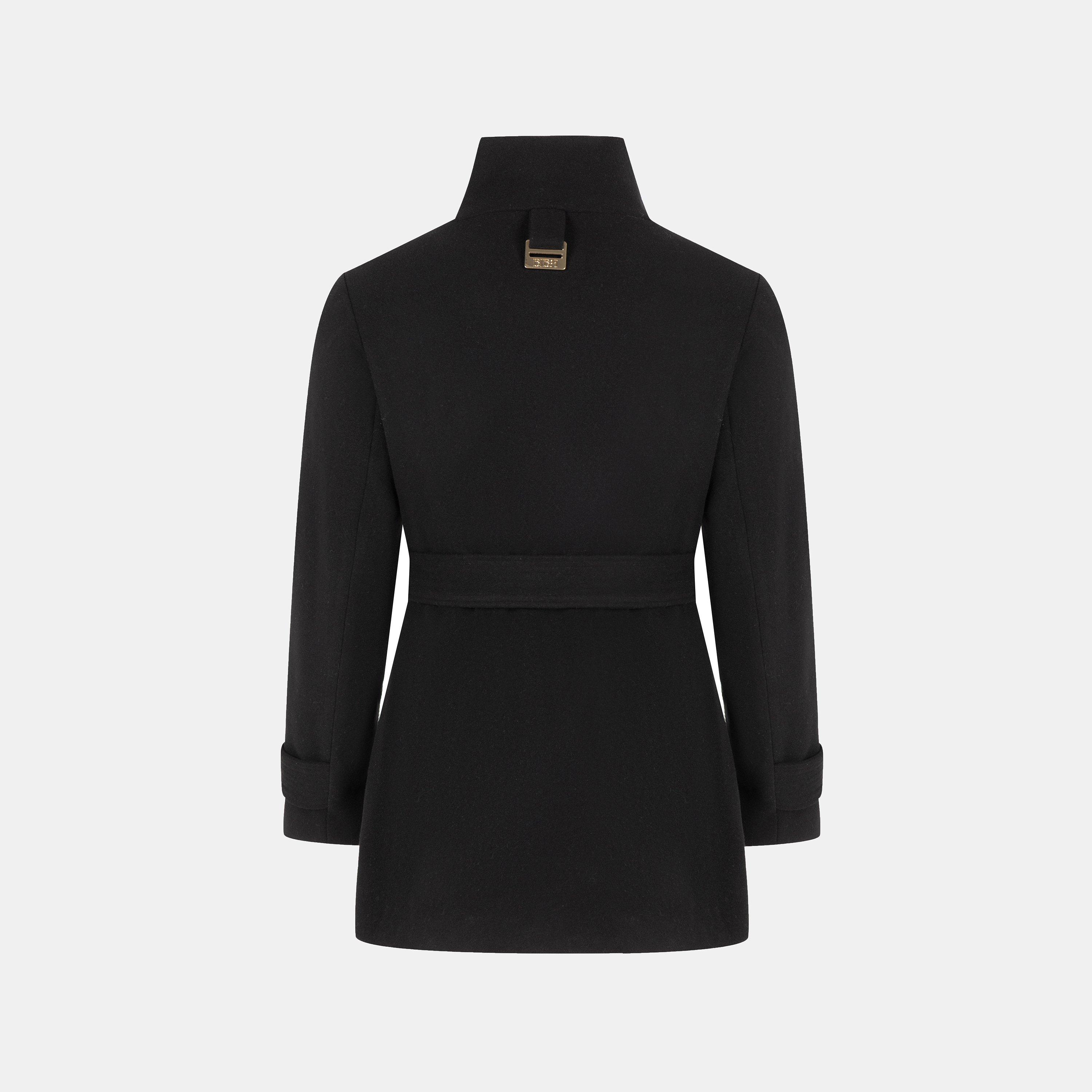 Black - Biba - Womens Bobby Belted Long Sleeve Hip Length Pea Coat - 2