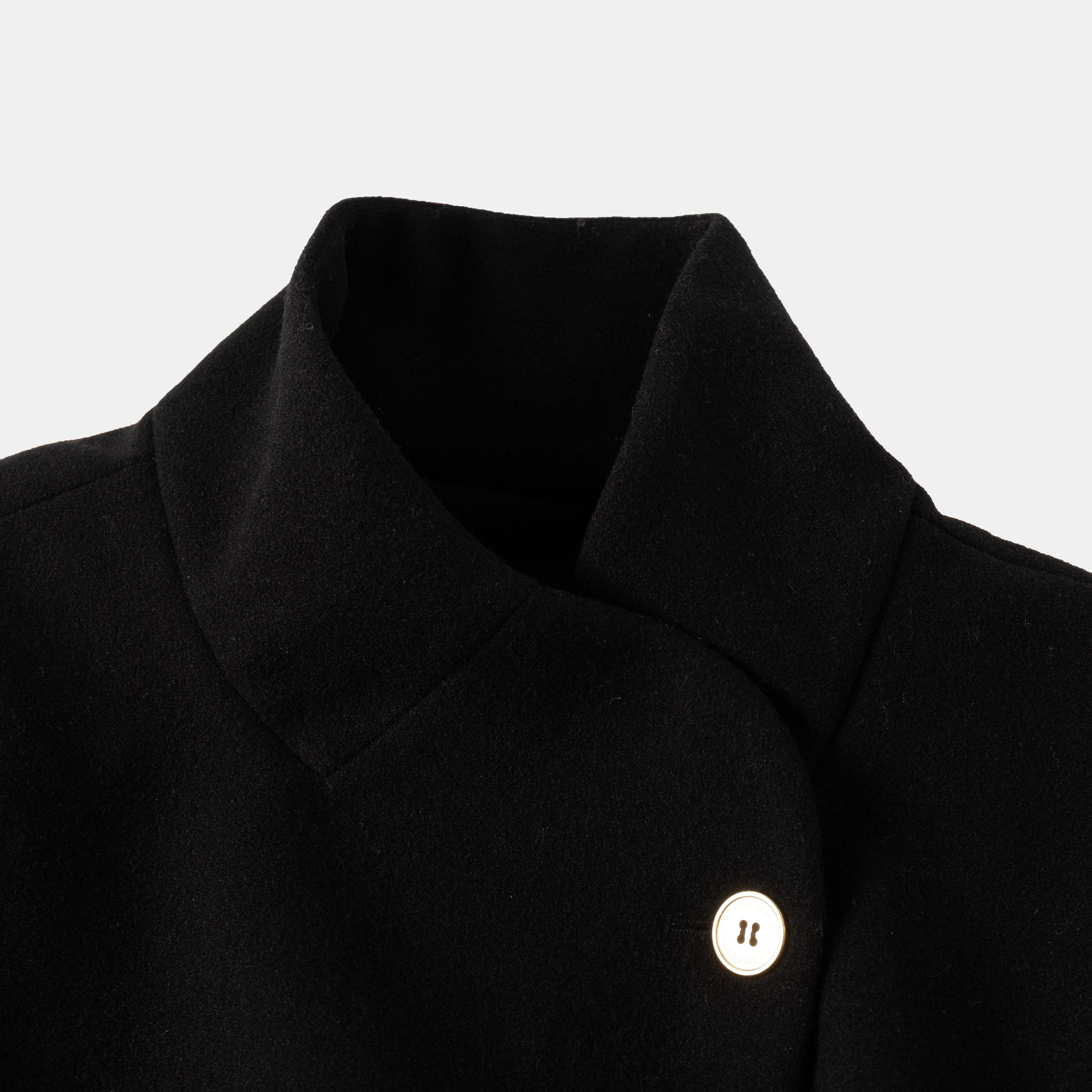 Black - Biba - Womens Bobby Belted Long Sleeve Hip Length Pea Coat - 3