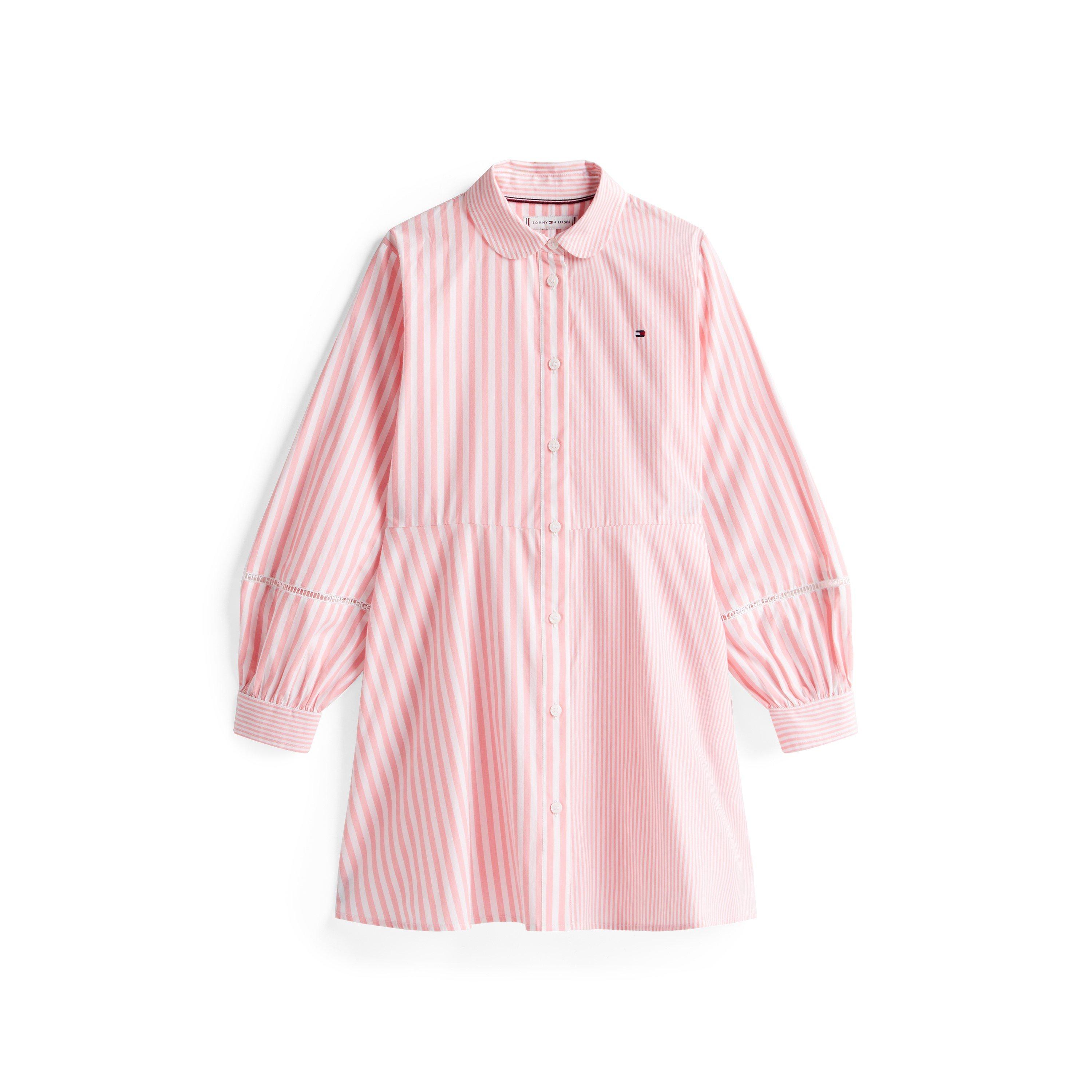 Pink Stripe TIA - Tommy Hilfiger - Kids' Long-Sleeve Shirt Dress - 1