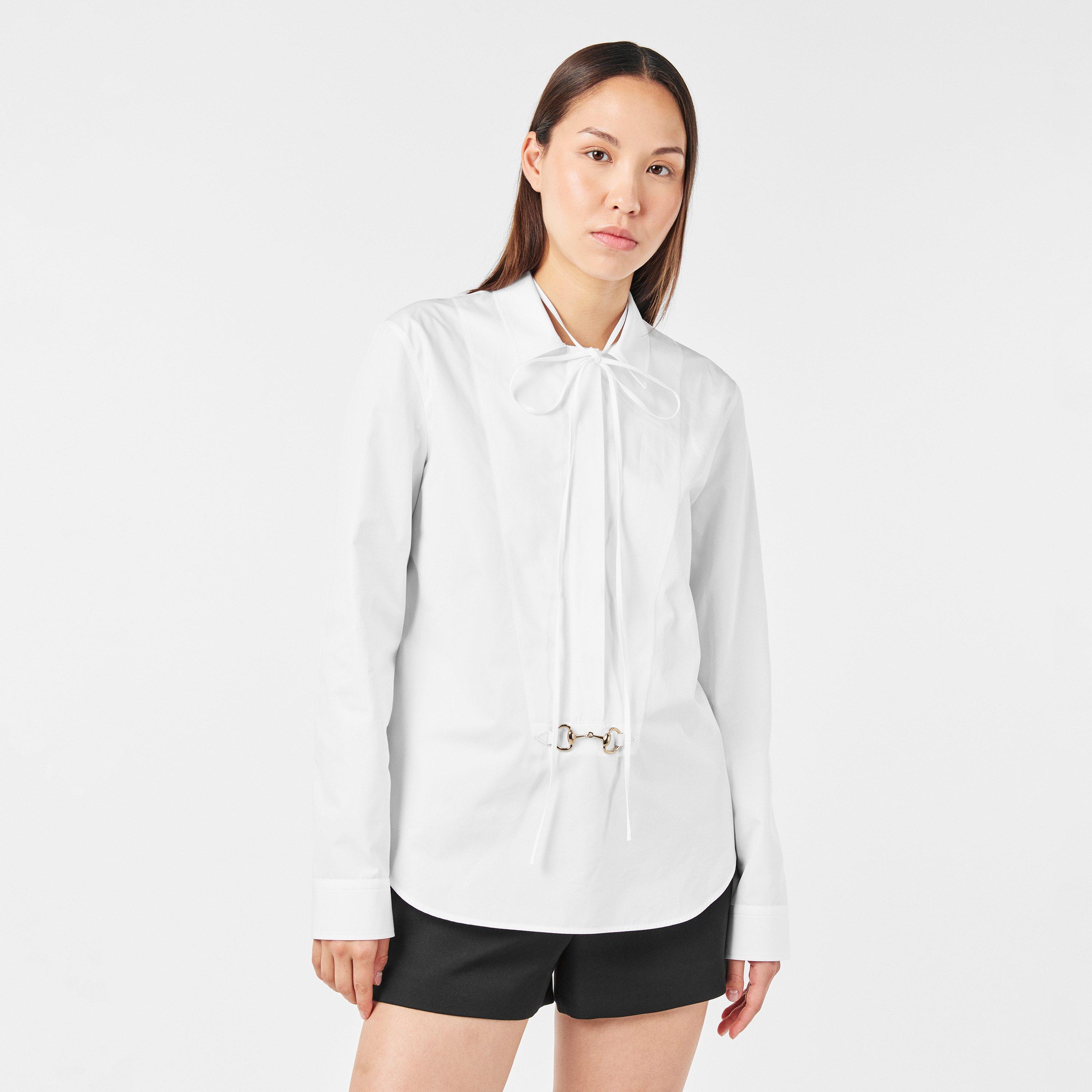 White - Gucci - Women's Plain Long Sleeve Shirt - 3