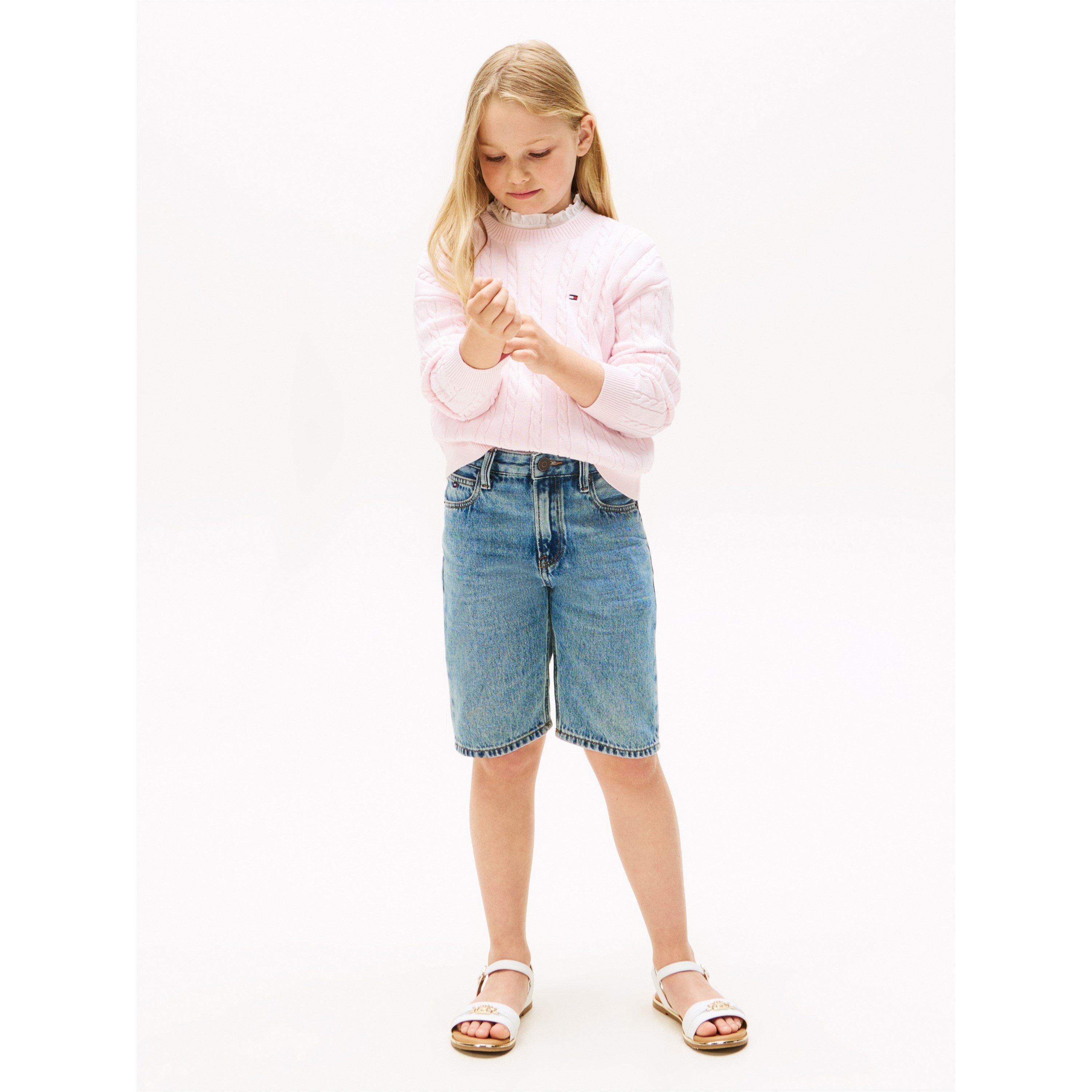 Light Pink TOG - Tommy Hilfiger - Kids' Cable Knit Crew Neck Jumper - 3